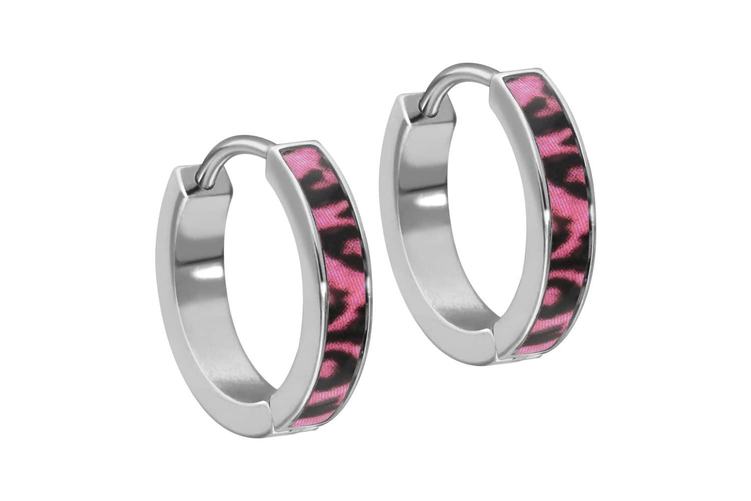 FILANGO Paar Creolen Titan Ohrclicker Creolen LEOPARD (Creolen, 1-tlg)