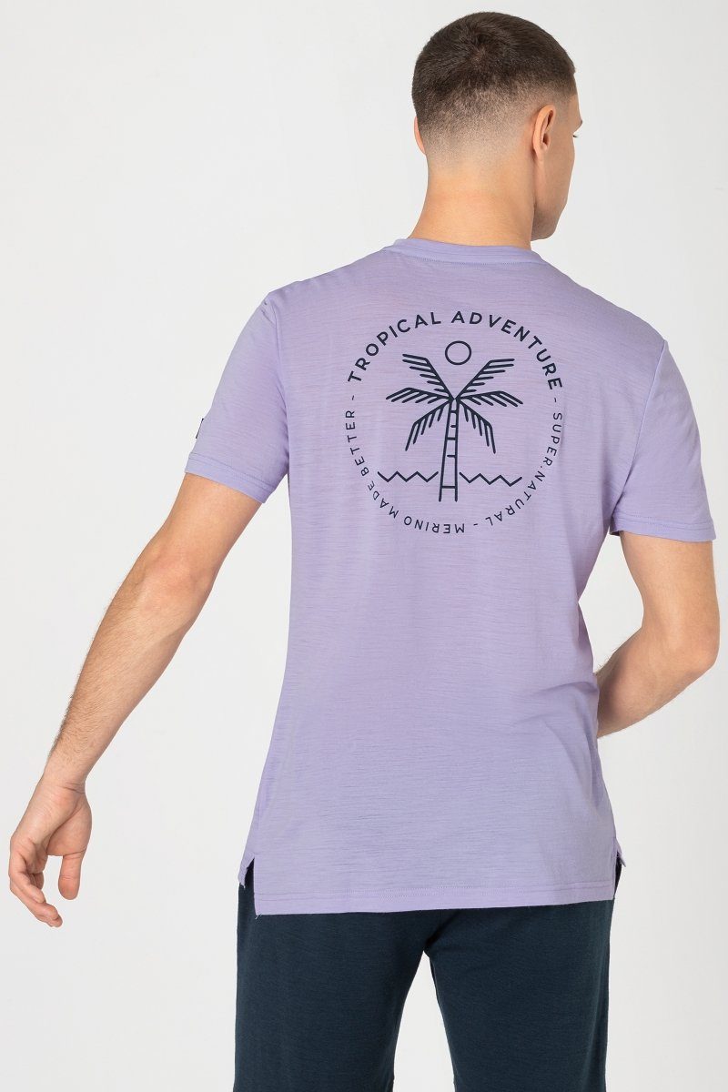 ADVENTURE formstabiler SUPER.NATURAL T-Shirt Merino-Materialmix T-Shirt Merino TROPICAL M TEE Lavender/Blueberry