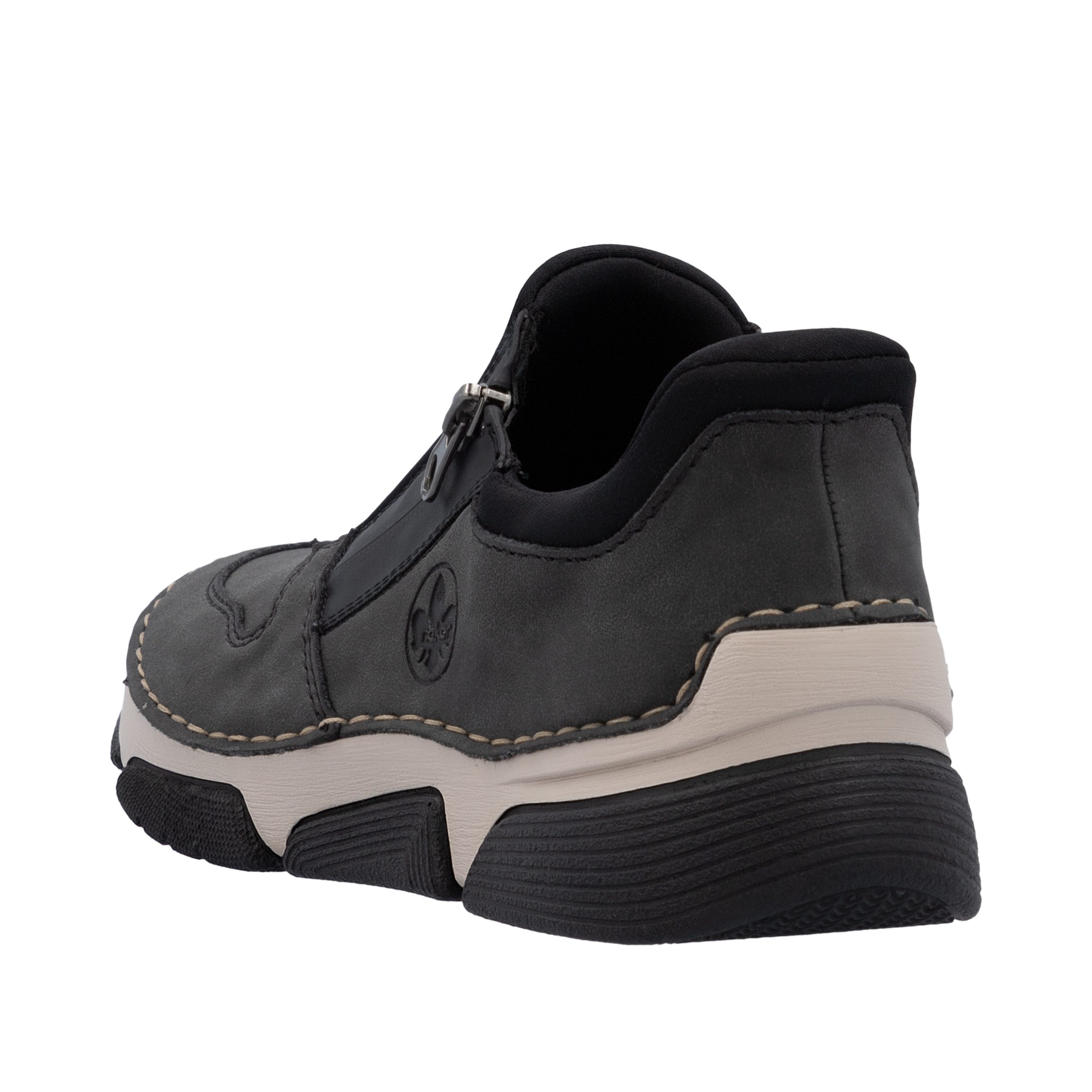 Rieker Ready2GO Slip-On Sneaker Halbschuh, Freizeitsneaker mit seitlichem Reißverschluss