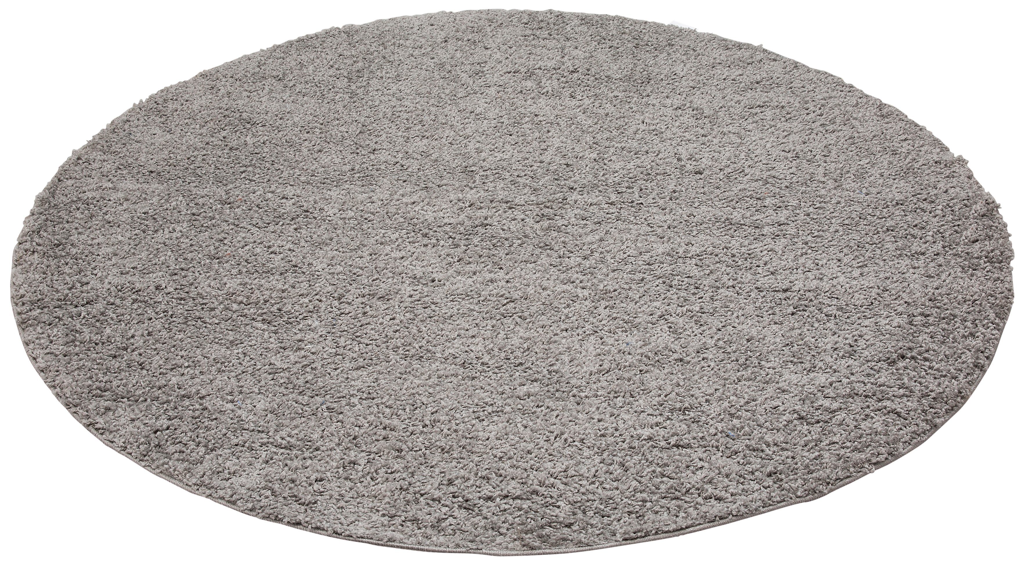 mm, grau Hochflor, 35 Höhe: Hochflor-Teppich weicher rund, andas, Flor weich, besonders gewebt, Saron,