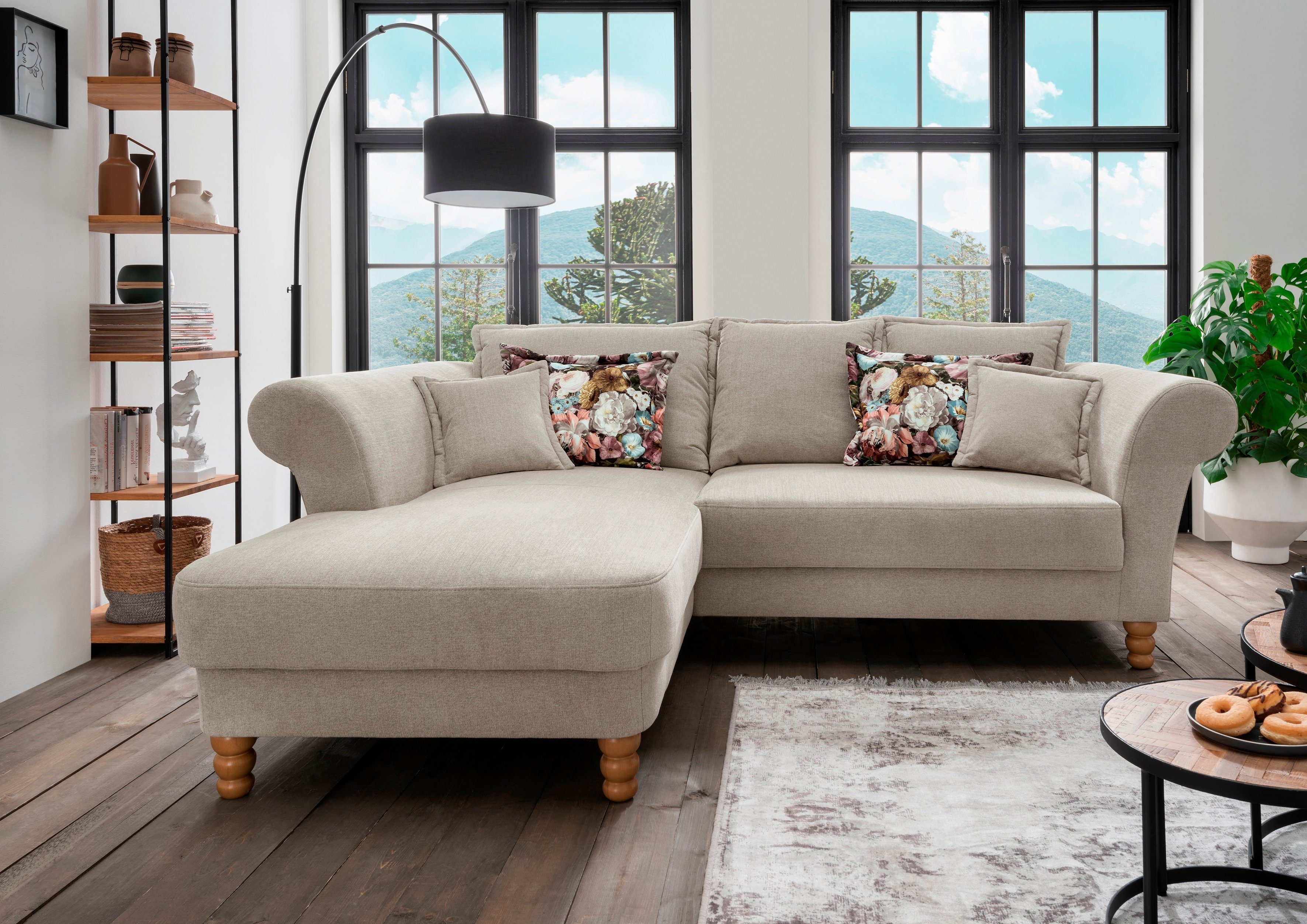 Home affaire Ecksofa Tassilo Mega Polsterecke mit Kaltschaum im Sitz, bequem, L-Form, hoher Sitzkomfort, Breite 262cm, Komfortsitzhöhe 48cm, zeitlos elegant