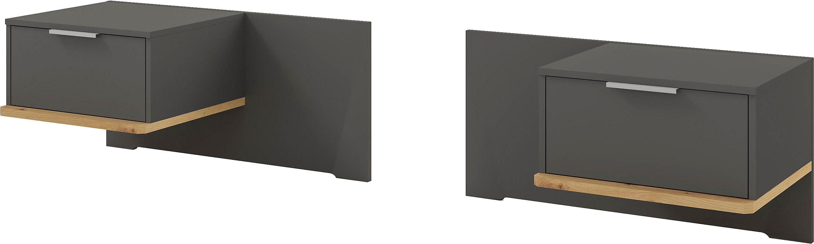 Musterring Nachtschrank Isabelle (Wird als Paar geliefert) Set bestehend aus 2 Konsolen, Unterboden in Eiche, B90 x H43 x T47 cm