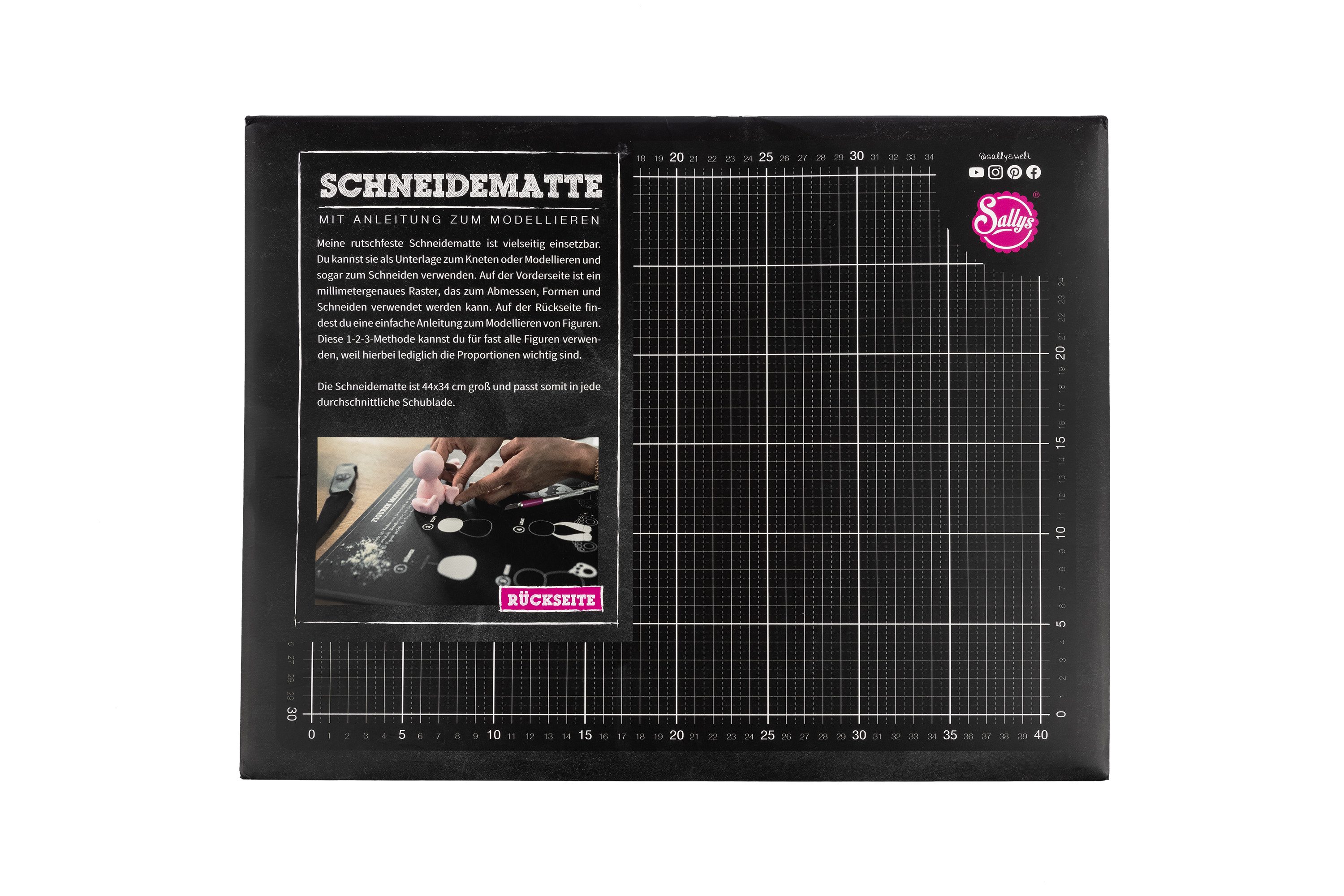 Sallys Ausrollmatte - Schneidematte, Unterlage beim Schneiden, Kneten und Modellieren