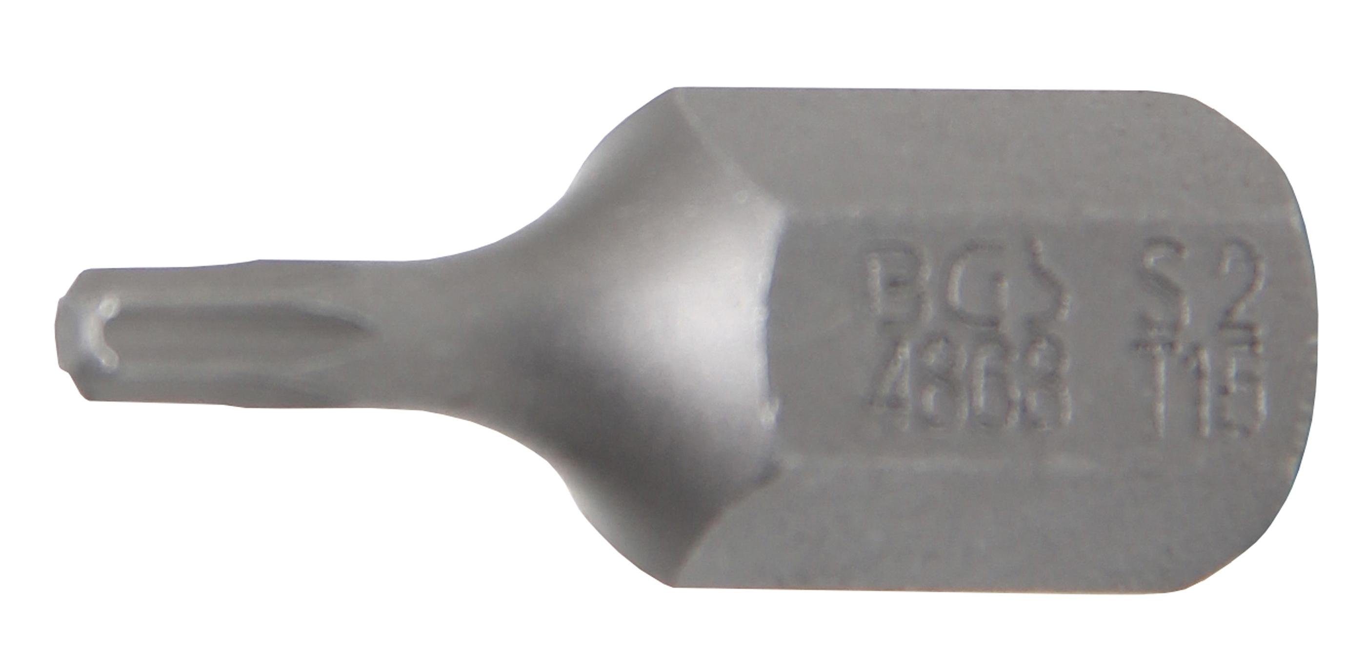 BGS technic Bit-Schraubendreher Bit, Antrieb Außensechskant 10 mm (3/8), T-Profil (für Torx) T15