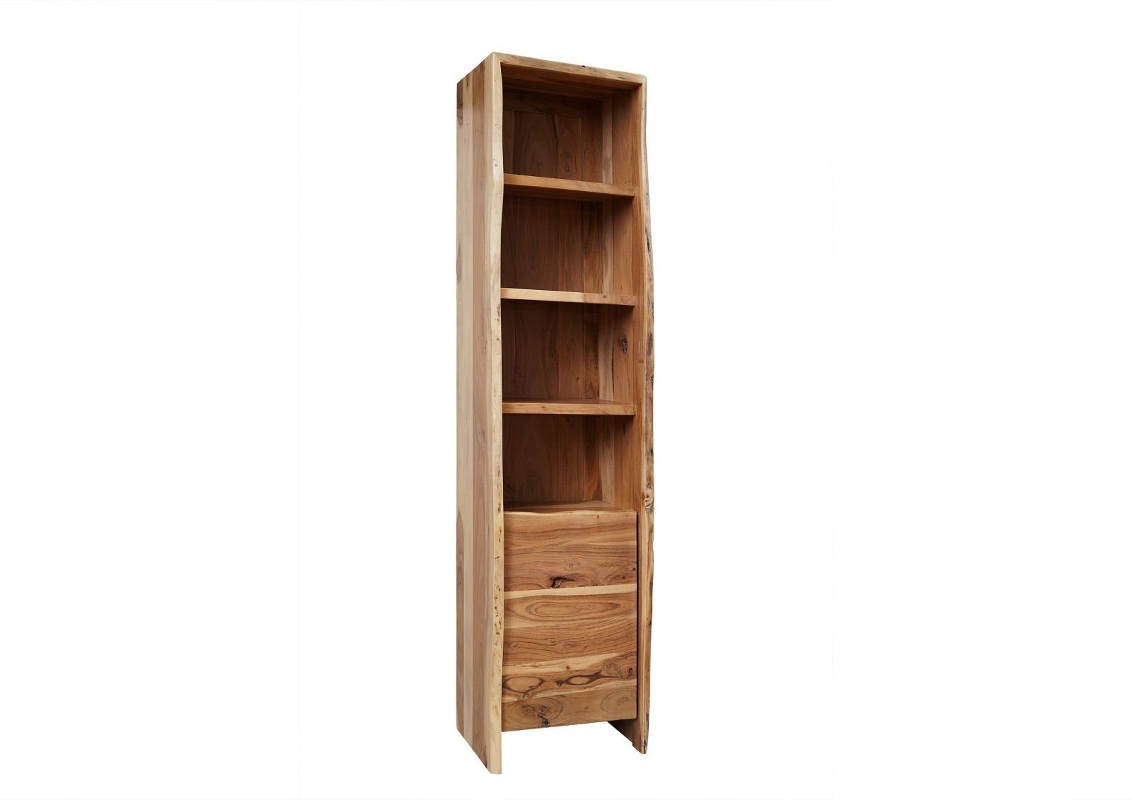 Massivmoebel24 Dreh-/Schwebetürenschrank (Hochschrank Akazie 45x36x185 natur lackiert PURE ACACIA #615) Hochschrank Akazie 45x36x185 natur lackiert PURE ACACIA #615