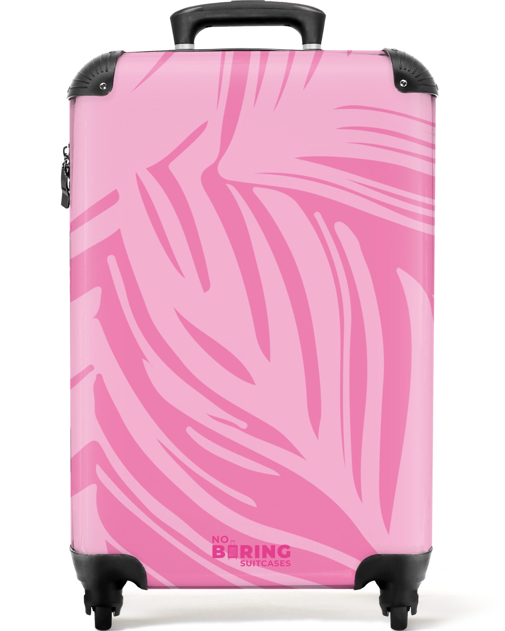 Hartschalen-Trolley Große Blätter in verschiedenen Rosa-Tönen 55x35x20cm