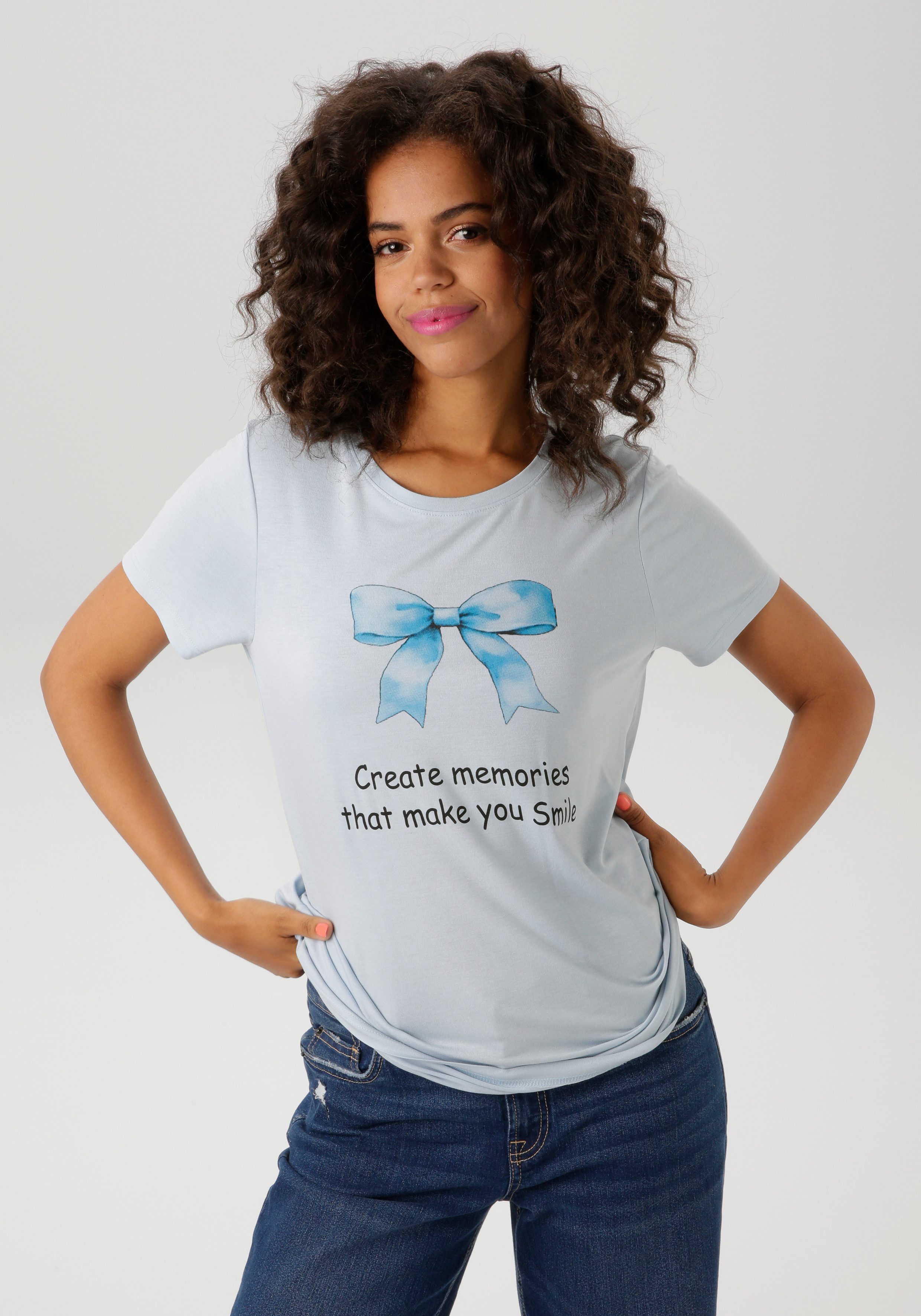 Aniston CASUAL T-Shirt mit Schleife und günstig online kaufen