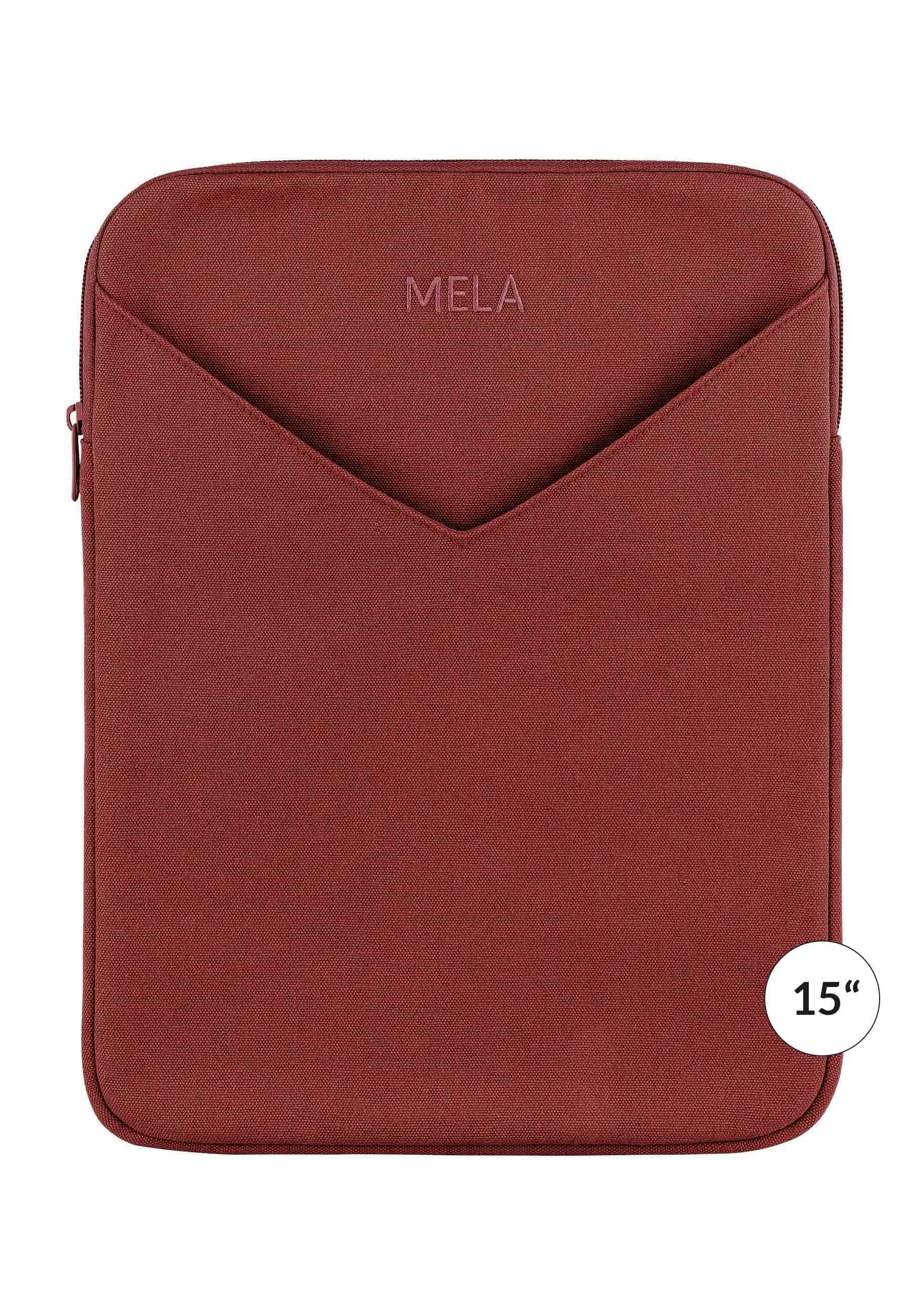 MELA Laptoptasche Laptophülle SUMIT, Praktische Außentasche burgunderrot | Canvas-Taschen