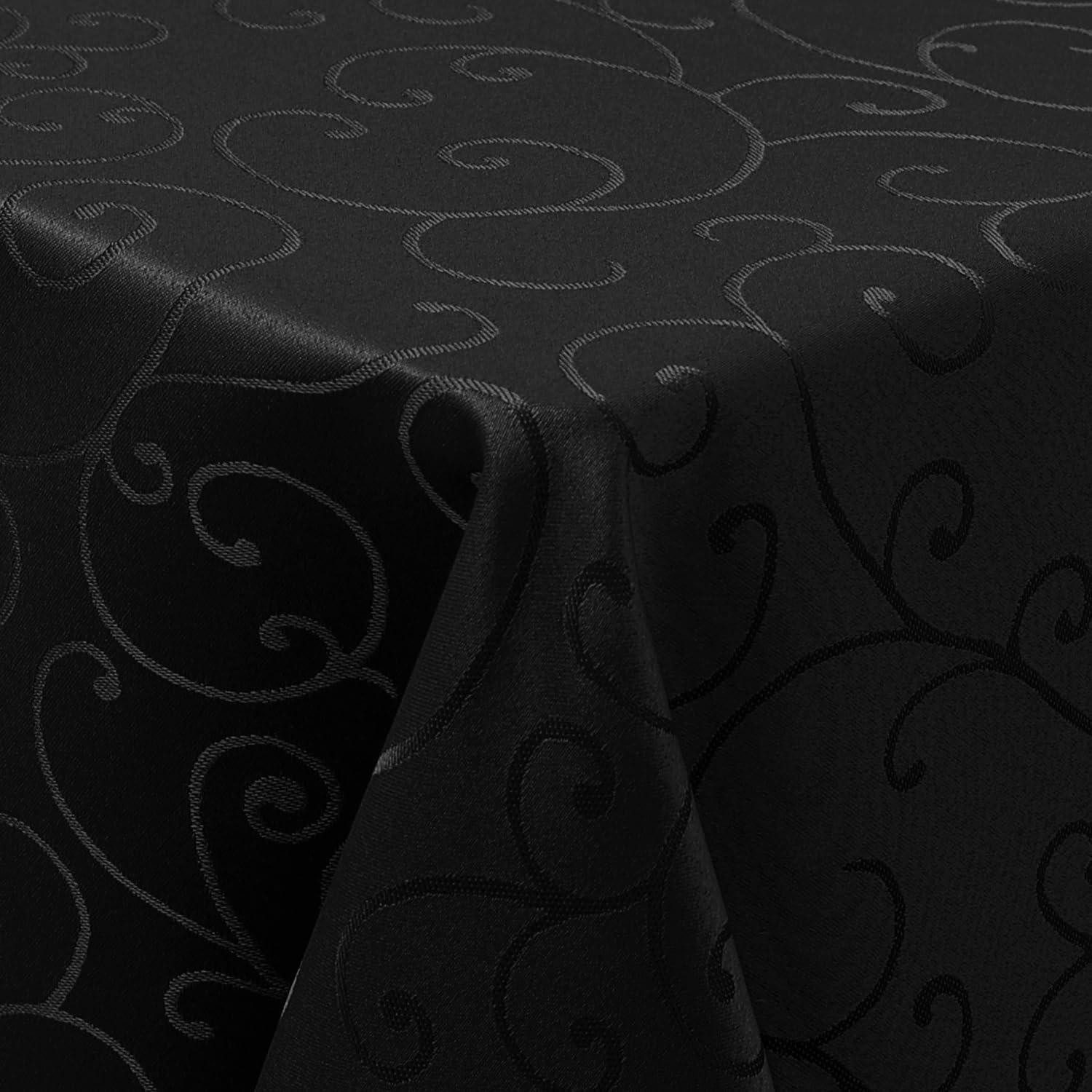 LuxusKollektion Tischdecke Tischdecke Jacquard 130x160cm Schwarz (1-tlg)