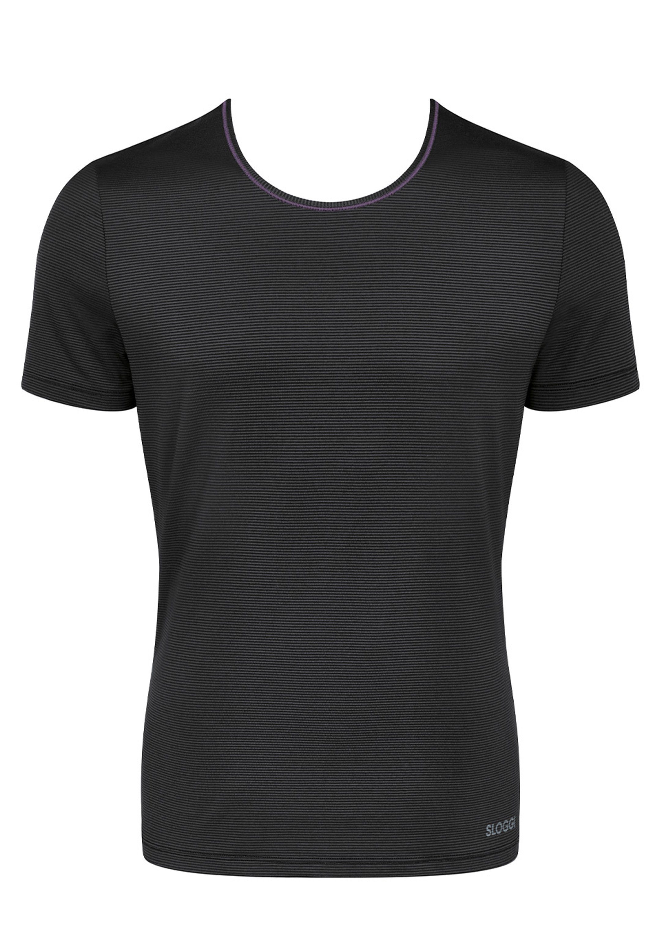 Sloggi Unterhemd Ever Kühl-Effekt - Kurzarm Shirt Schwarz mit T-Shirt Baumwolle (1-St) Cool 
