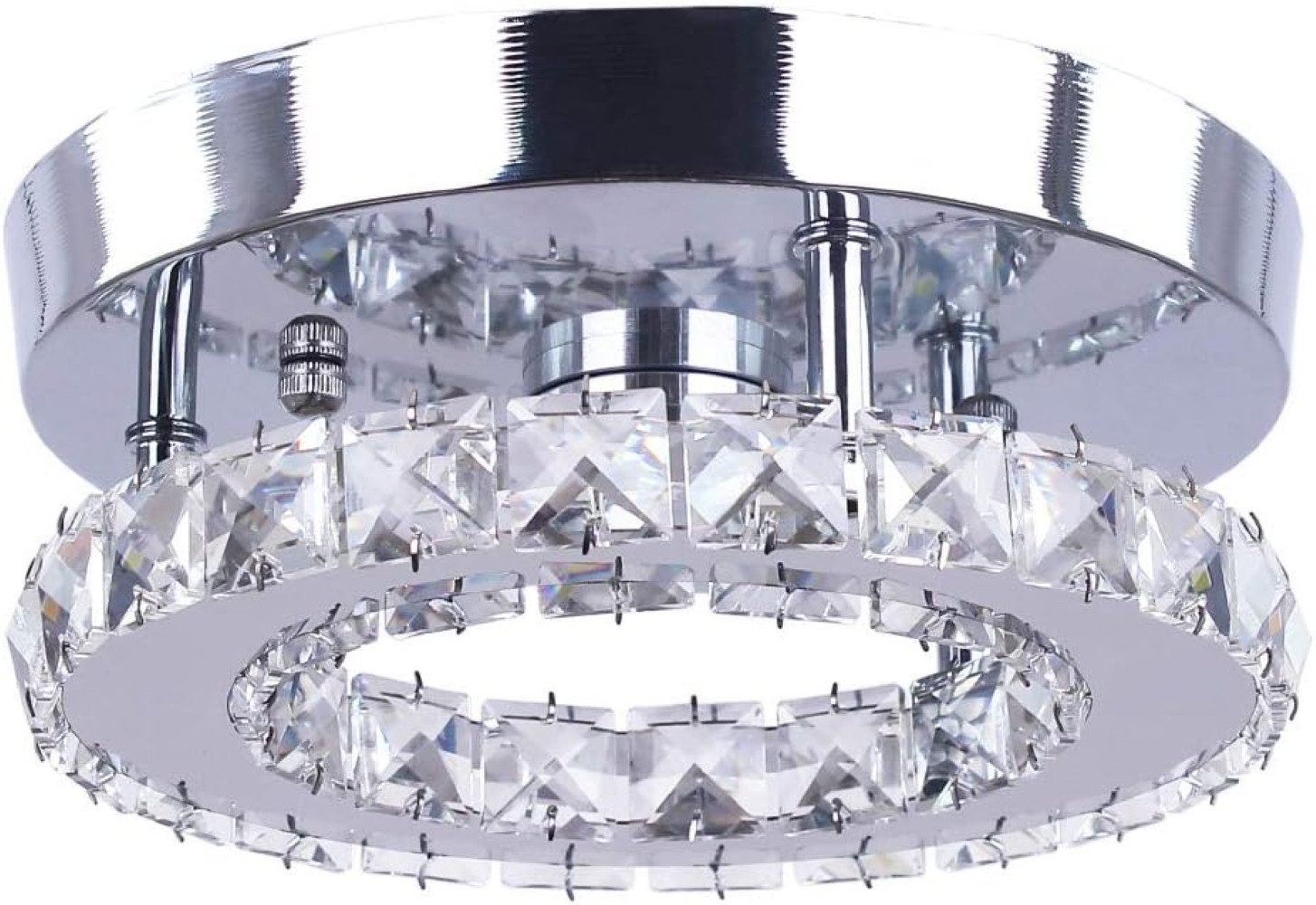 Goeco Deckenleuchte 12W Runde Kristall-Deckenlampe, LED, kaltweiß, LED-Deck günstig online kaufen