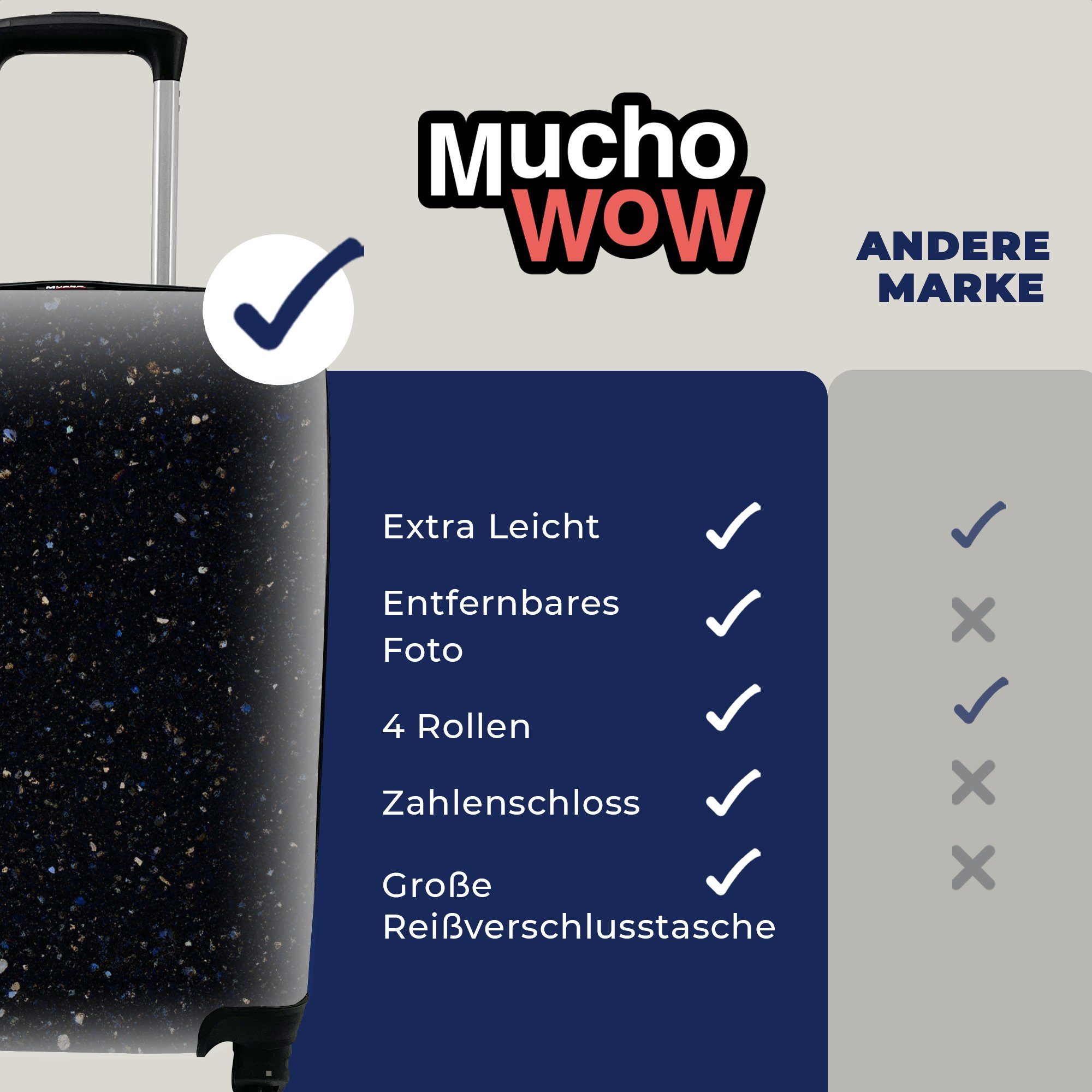 Design, Minimalismus Reisetasche - für rollen, MuchoWow Handgepäck Handgepäckkoffer 4 - Reisekoffer mit Ferien, Rollen, Abstrakt Trolley,