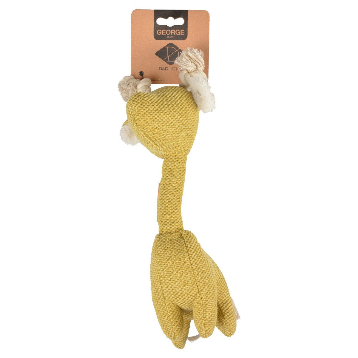 D&D Tierkuscheltier Hundespielzeug George aus Chenillestoff gelb günstig online kaufen