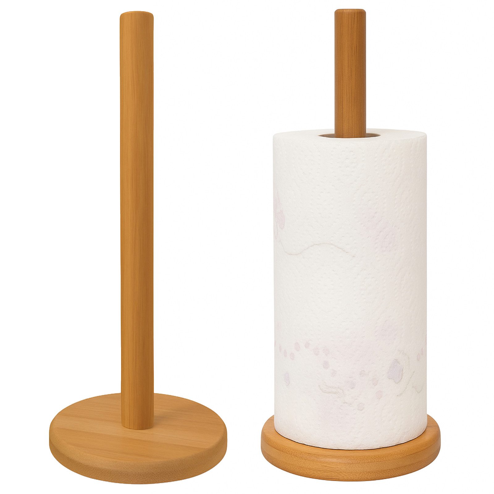 Koopman Küchenrollenhalter Papiertuchhalter Bambus 32 cm Holzständer Rund K günstig online kaufen