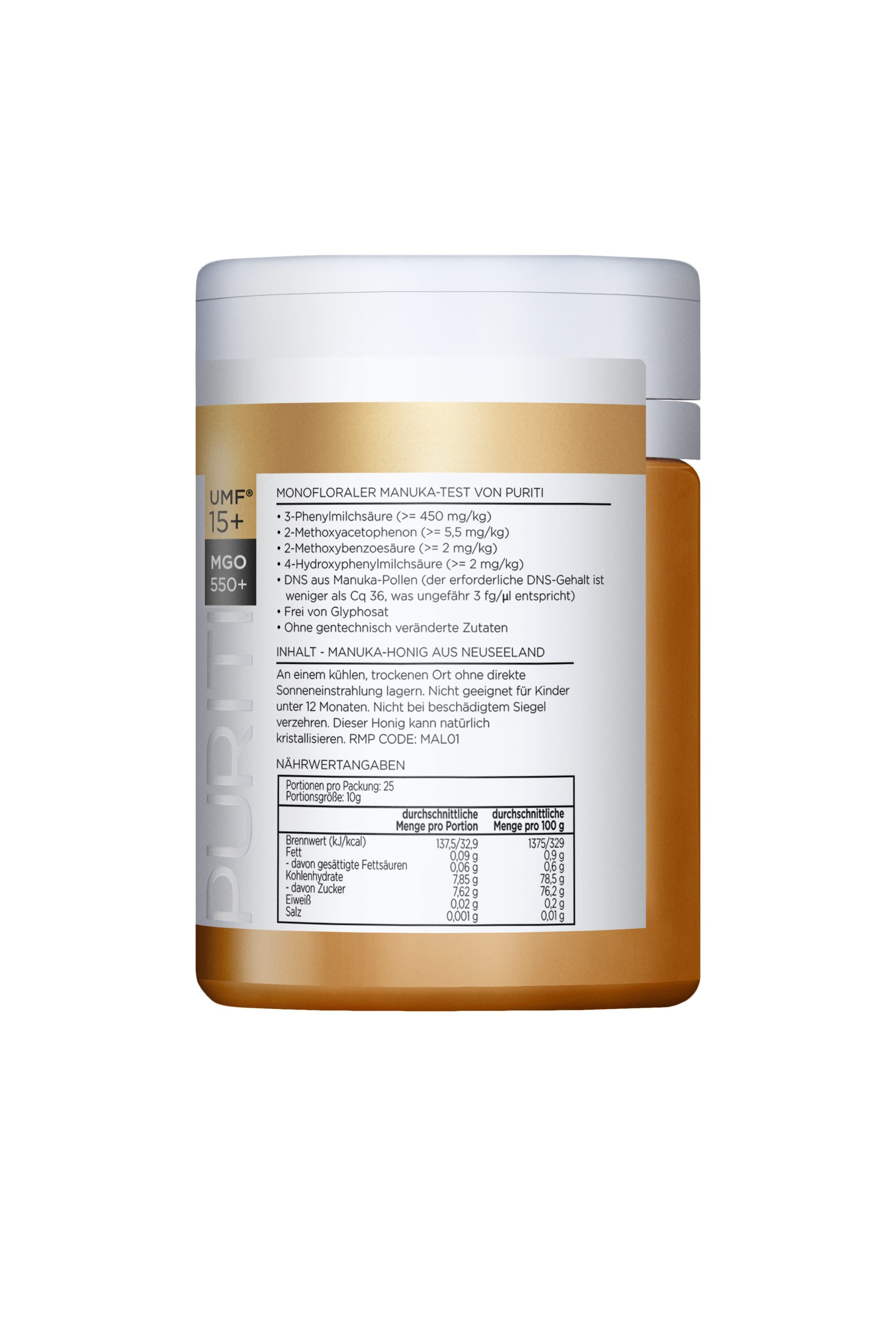 PURITI Honig Manuka-Honig MGO 550+, 250 g