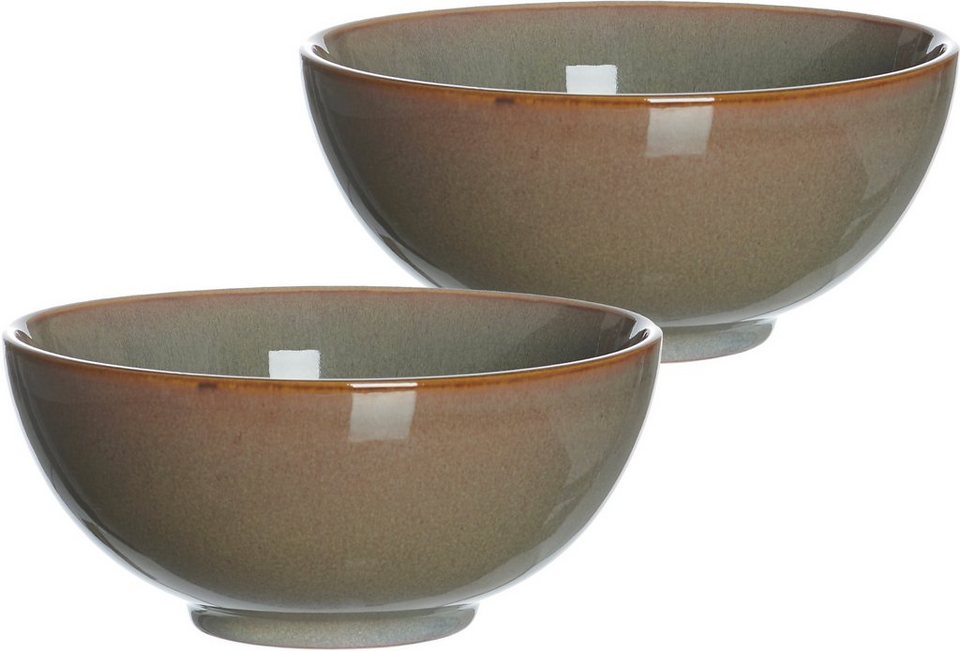 Ritzenhoff & Breker Schale Puebla, Steinzeug, (Set, 2-tlg), Buddha-Bowls, Ø  17,5 cm