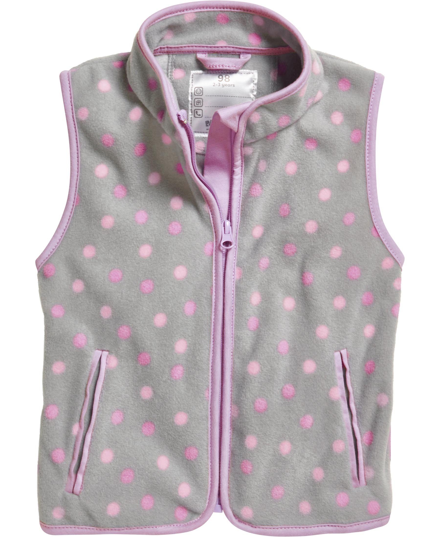 Playshoes Strickfleecejacke Fleece-Weste Punkte mit Stehkragen