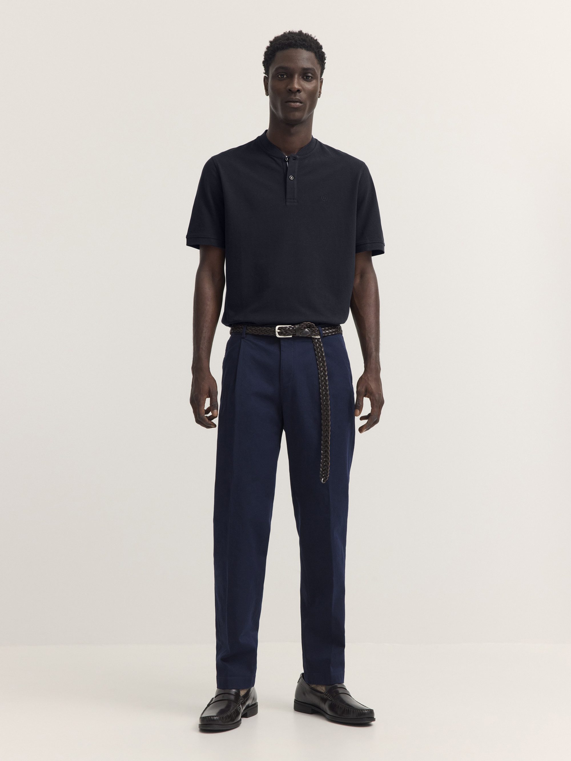 bugatti Poloshirt Modern Fit Modern Fit Baumwolle Collegekragen Kurzarm
