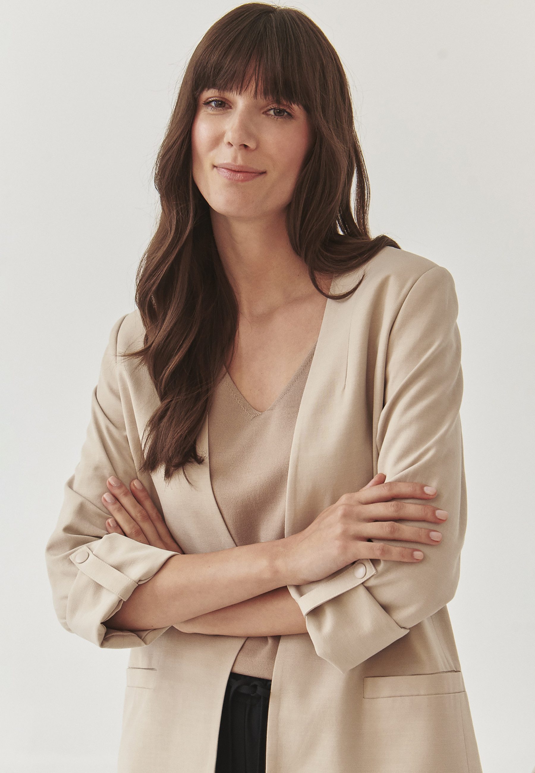 TATUUM Longblazer Damen-Blazer Mit Hochgekrempelten Ärmeln - Lemaria