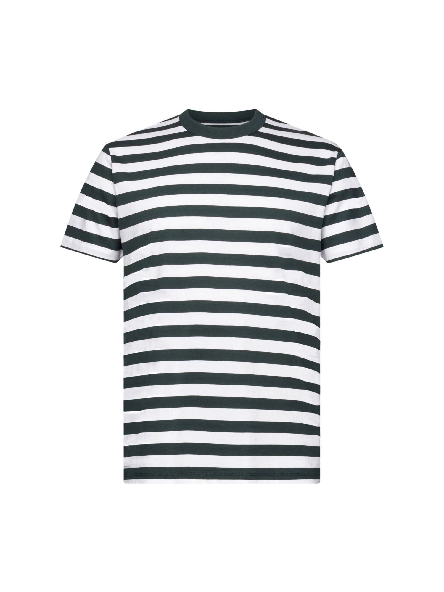Esprit T-Shirt Gestreiftes T-Shirt Rundhalsausschnitt DARK mit GREEN TEAL (1-tlg)