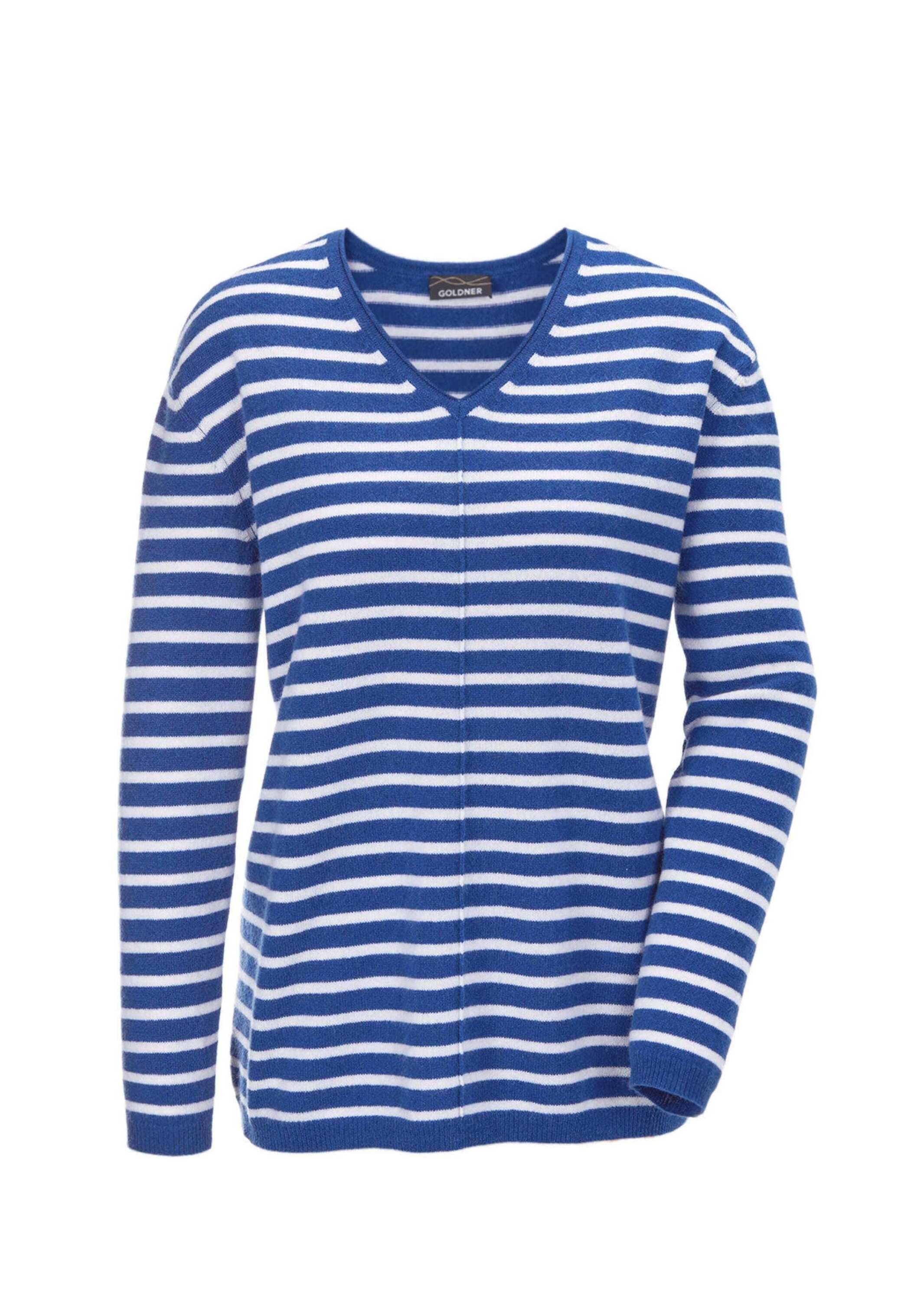 dunkelblau / weiß / geringelt