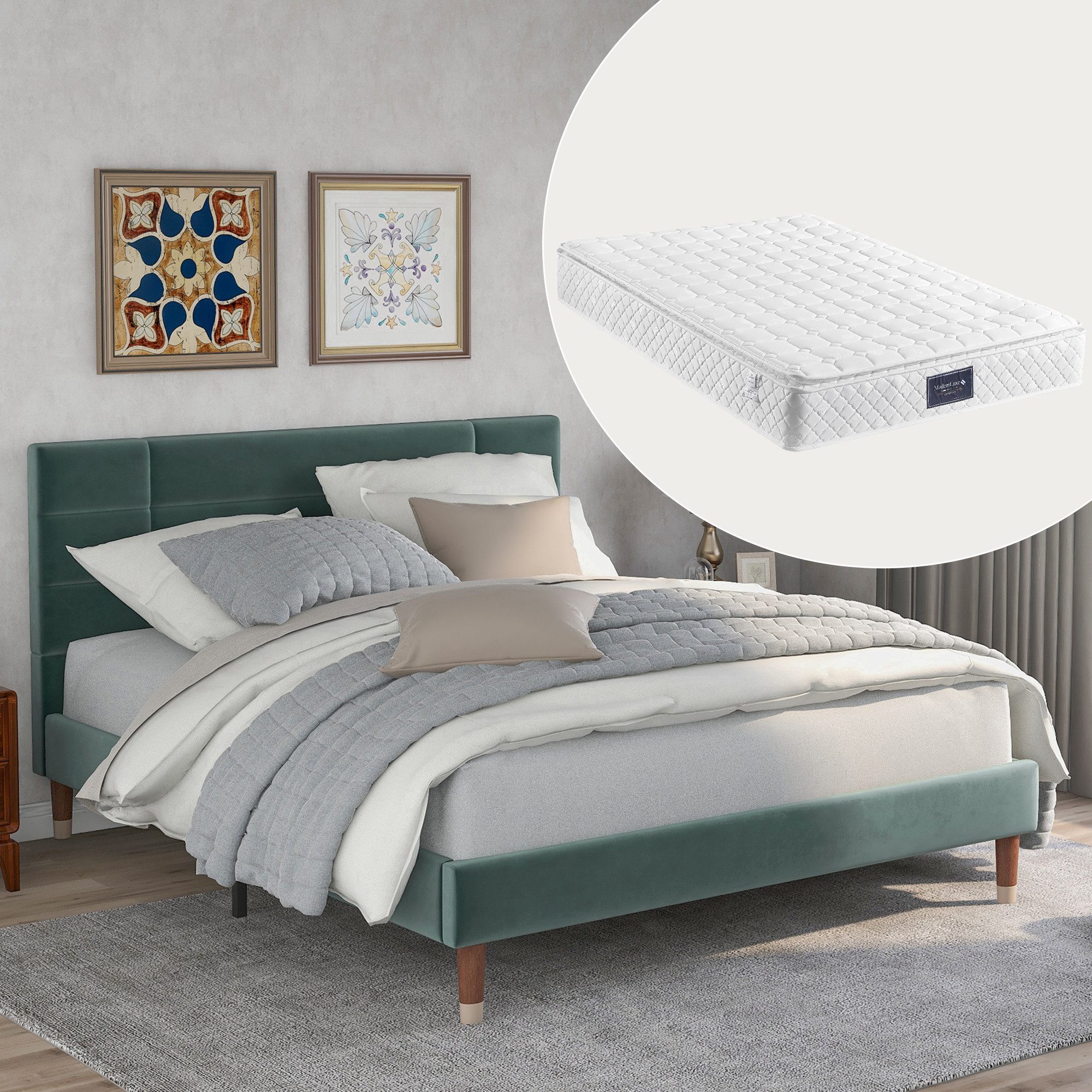 STILVORA Polsterbett 140x200 Doppelbett mit gepolsteres günstig online kaufen
