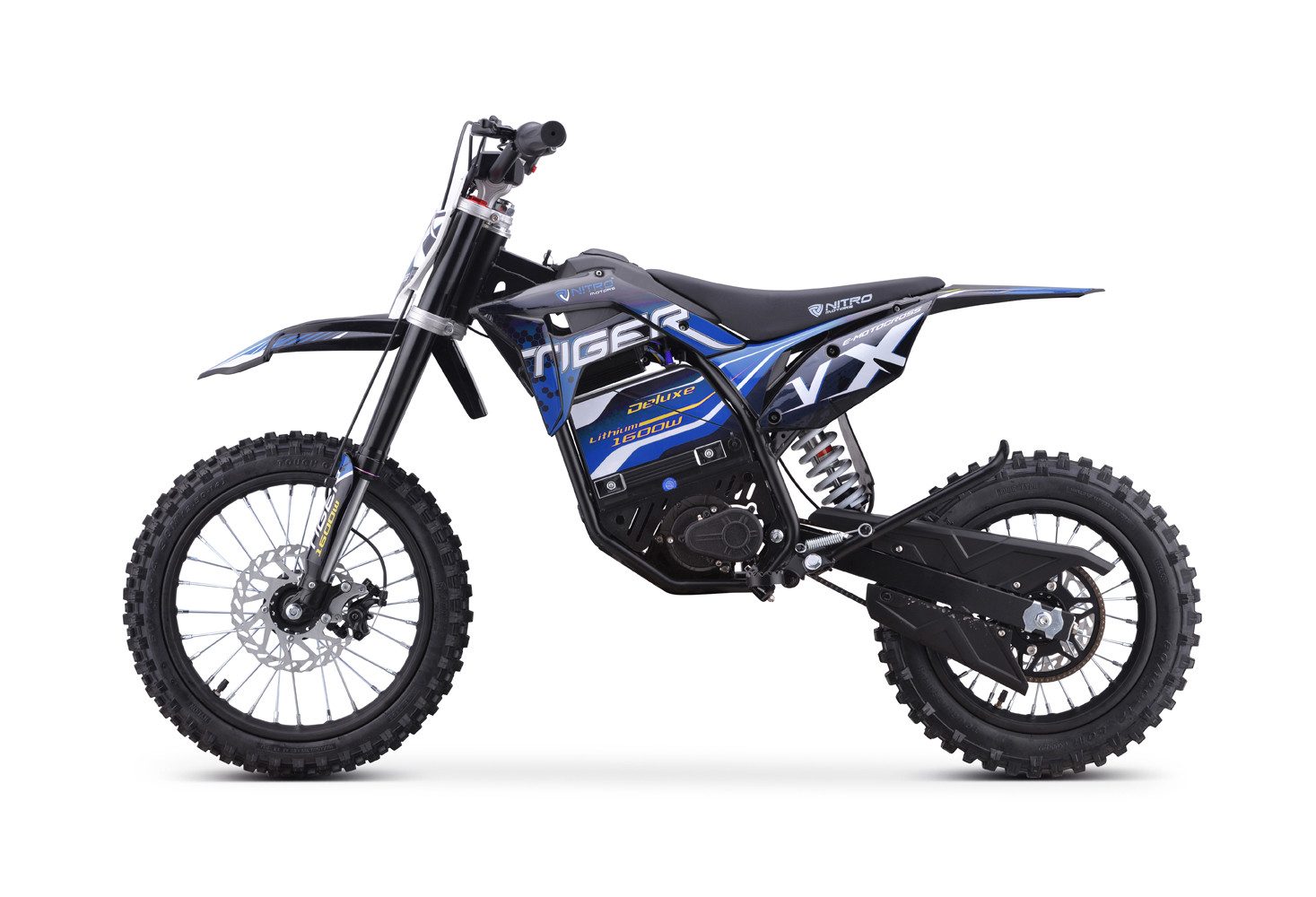 Crossrad 1600W Eco Dirtbike Tiger VX 48V 13Ah Lithium 14"12"