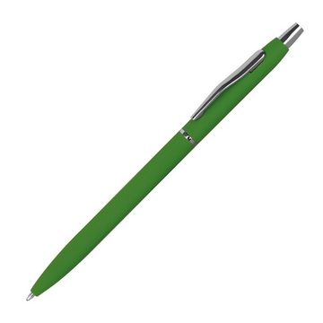 Livepac Office Kugelschreiber Schlanker Metall-Kugelschreiber / gummiert / Farbe: grün