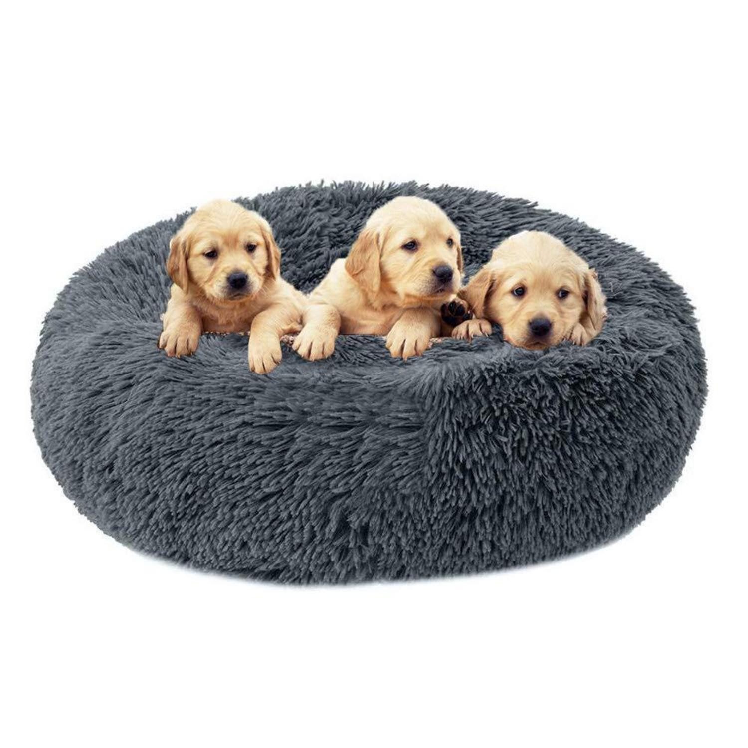 LuxusKollektion Tierkissen Hundebett Donut Dunkelgrau 80cm