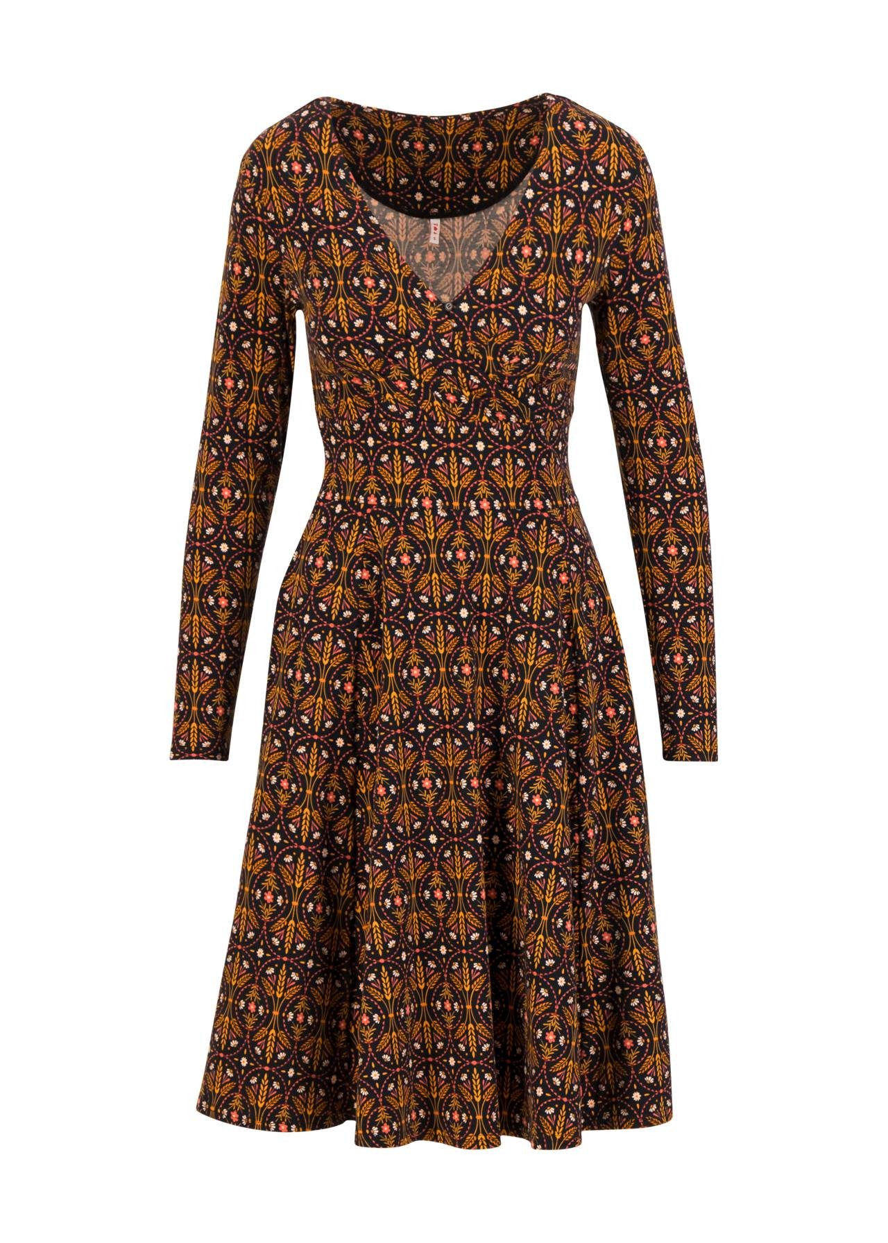 Blutsgeschwister Midikleid Feminines Jerseykleid mit V-Ausschnitt in Wickeloptik für Damen Jerseykleid mit V-Ausschnitt, Wickeloptik, Taillenbund und dekorativen