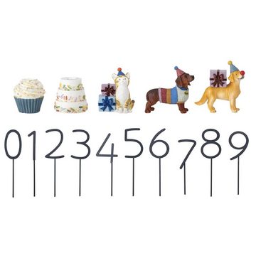 Bloomingville Deko-Buchstaben Salve Geburtstagsdekoration (15 St), Set Kerzenhalter Zahlen 0-9 Dekofigur Kindergeburtstag