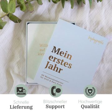 bigdaygraphix Geschenkkarte Meilensteinkarten Baby - Mein erstes Jahr, inkl. Geschenkbox