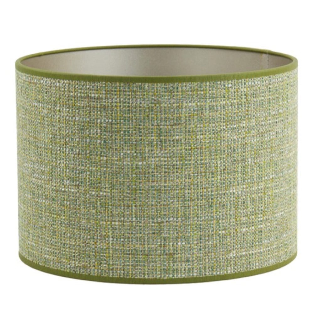 Dirk Davids Leuchten GmbH Lampenschirm Lampenschirm für Tischleuchte Zylinder Leinen Grün 20-20-15cm, Einfaches und stilvolles Design