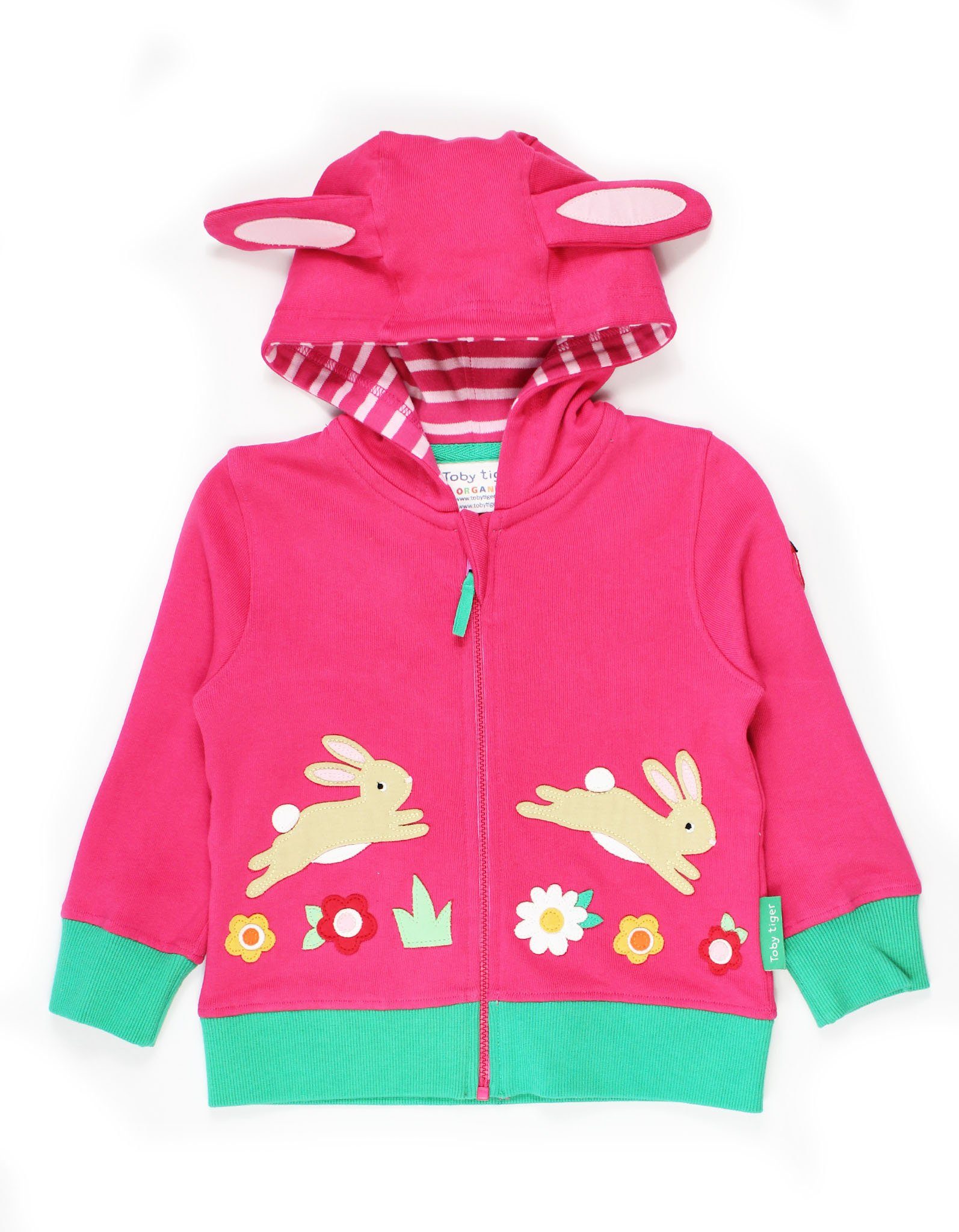 Toby Tiger Sweatjacke Hasen Sweatjacke mit Hasen Applikation