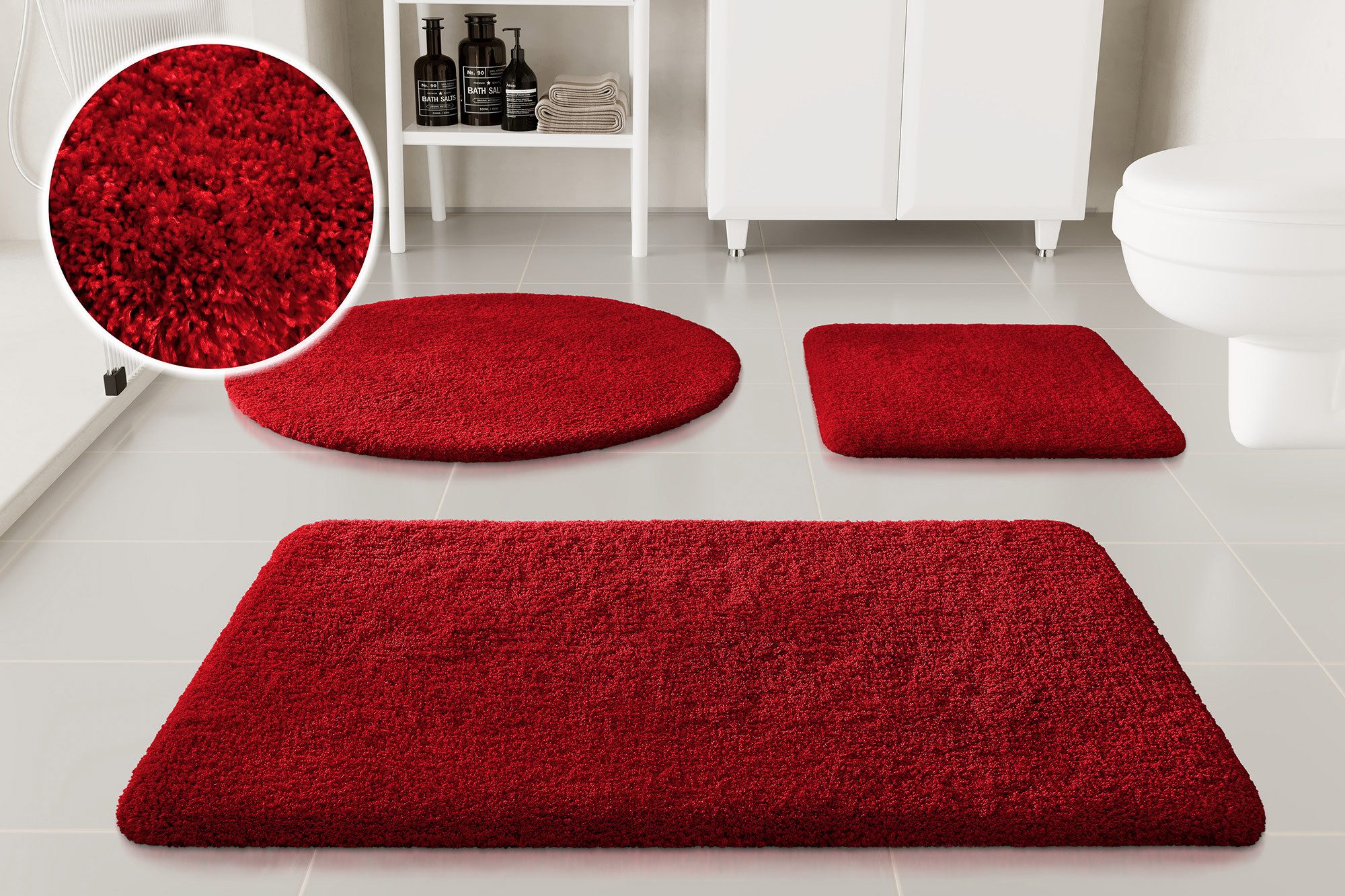 OTTO home Badematte Kaarin, uni, viele Farben, Badvorleger, Badezimmer Teppich, Höhe 30 mm, rutschhemmend beschichtet, fußbodenheizungsgeeignet, Polyester, rechteckig, Badteppich, getuftet, flauschig, hochflor, große Farbauswahl