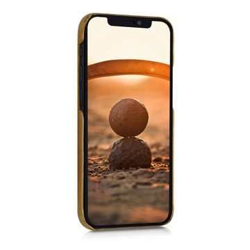 kalibri Handyhülle Hülle für Apple iPhone 12 mini, Handy Holz Schutzhülle - Slim Cover Case