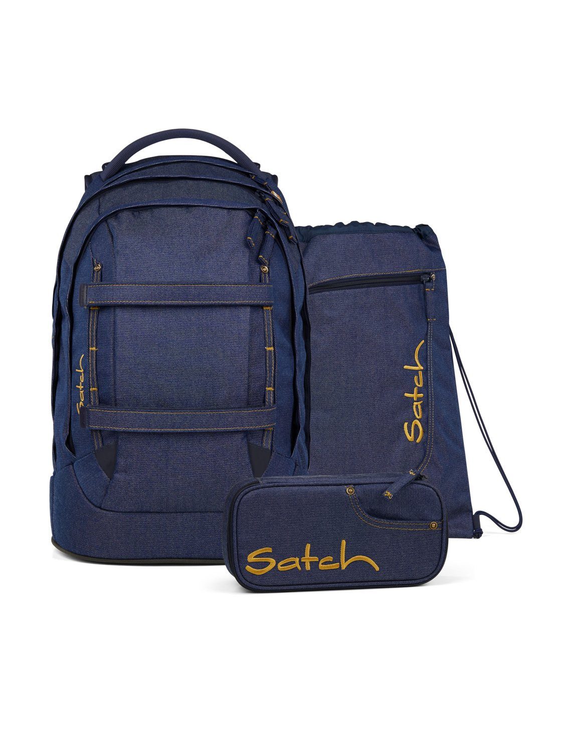 Satch Schulrucksack pack set (6-tlg), größenverstellbares Rückensystem