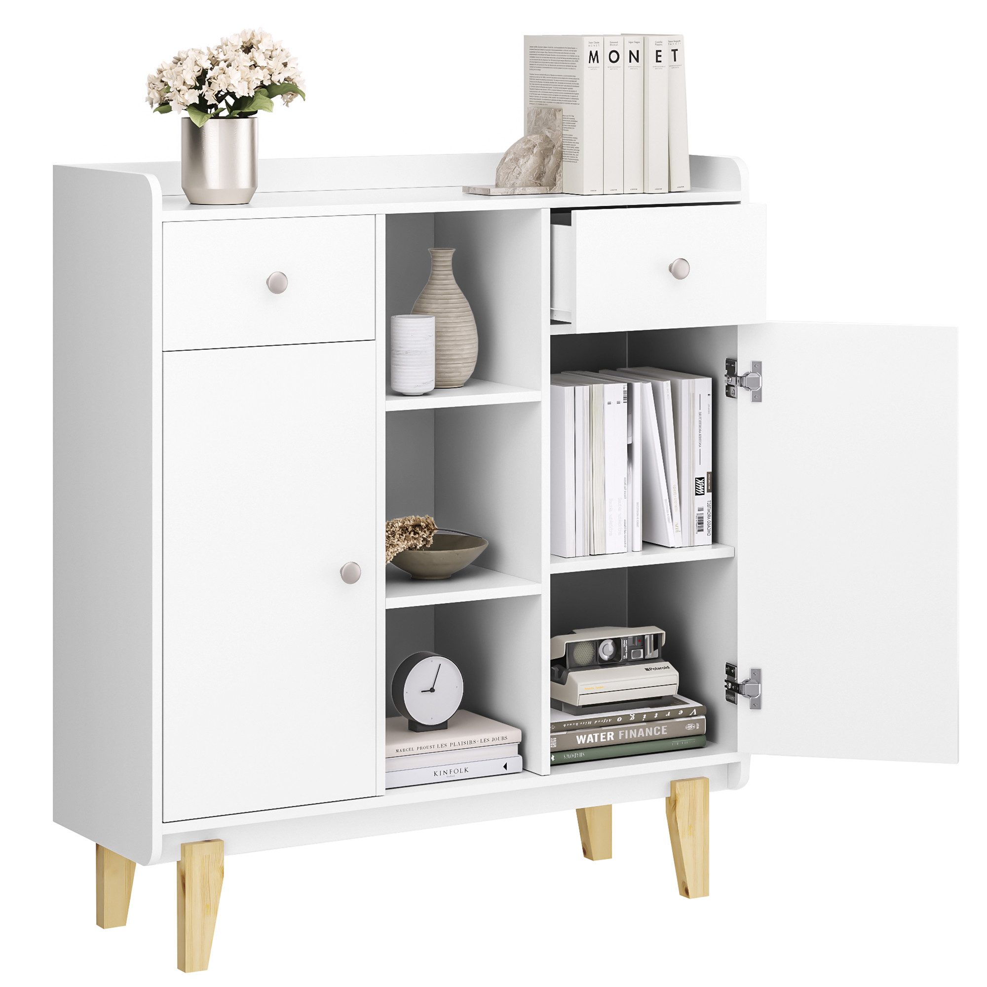 Homfa Sideboard Kommode Küchenschrank, mit 2 günstig online kaufen