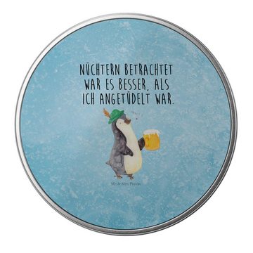Mr. & Mrs. Panda Aufbewahrungsdose Pinguin Bier - Eisblau - Geschenk, Geschenkbox, Pinguine, Dose, Keksd (1 St), Einzigartiges Design