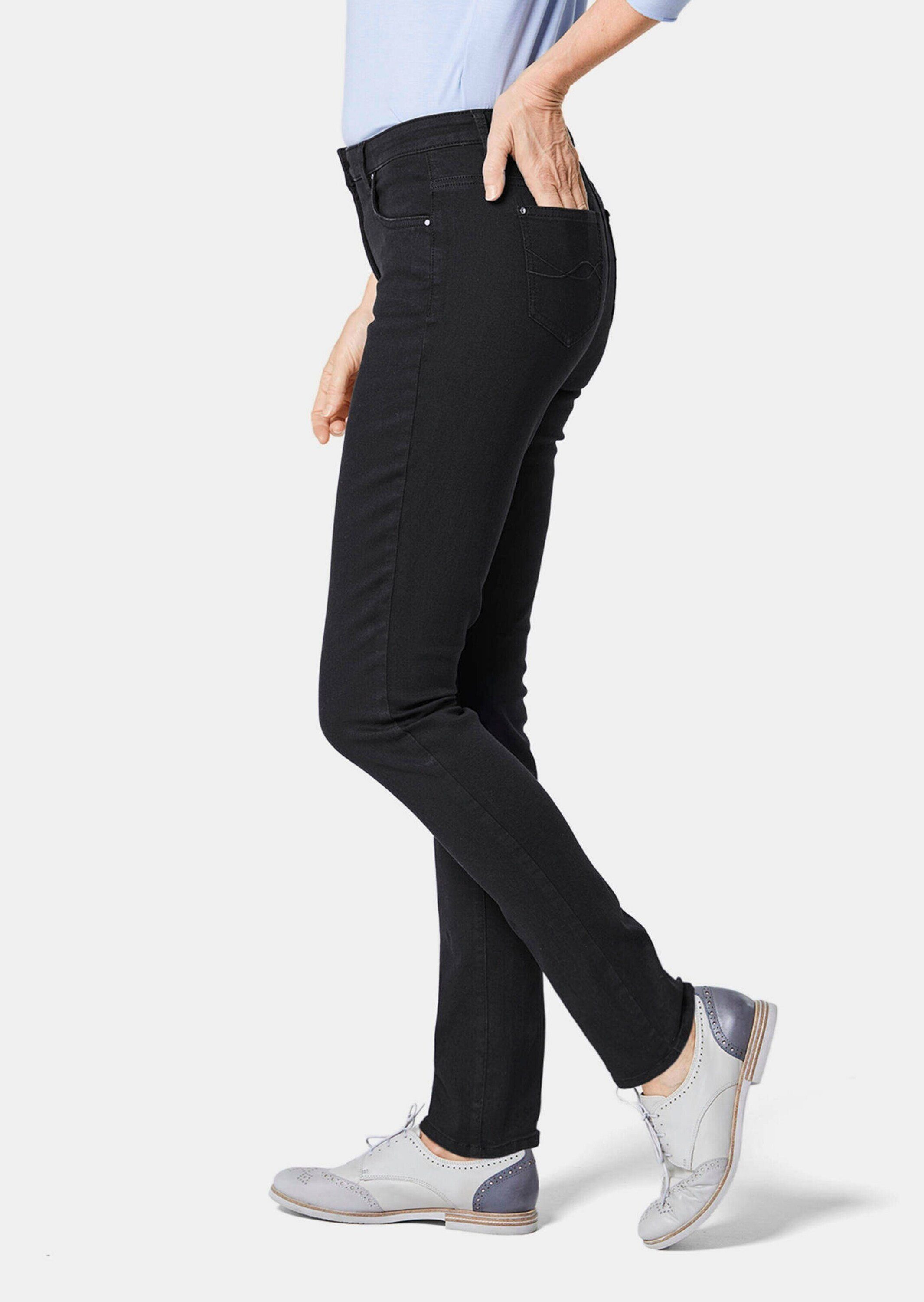 GOLDNER Bequeme Jeans Kurzgröße: Lange Freizeithose BELLA mit Formbund Slim Fit Stretch-Jeans mit hohem Komfort, Formbund – Bild 4 von 5
