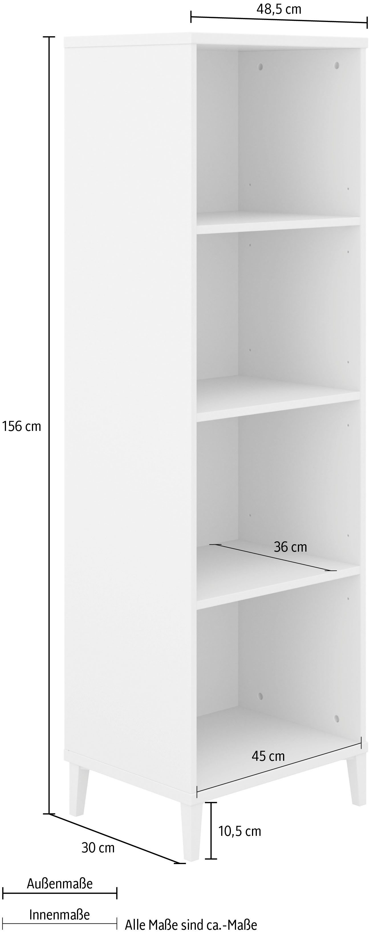 YUNY by PAIDI Standregal SISTER LOU mit 4 offenen Fächern, 48x155x38cm, stabiles und langlebiges Regal in Beige, geprüfte Qualität – Bild 5 von 5