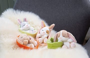 Nici Kuscheltier Sleeping Pets, Hase grau/weiß, 12 cm, im Körbchen