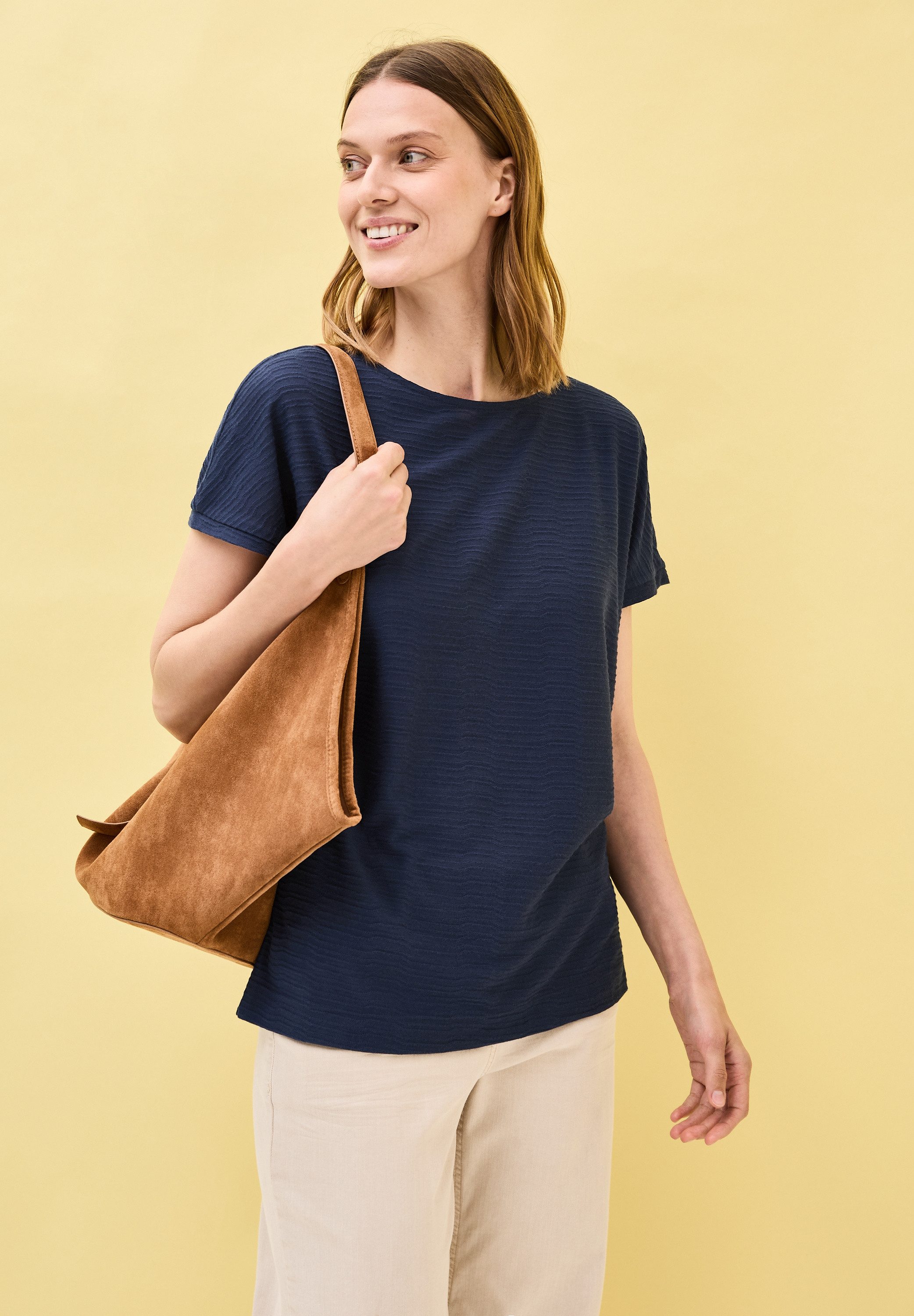 CECIL T-Shirt mit Streifen-Struktur günstig online kaufen