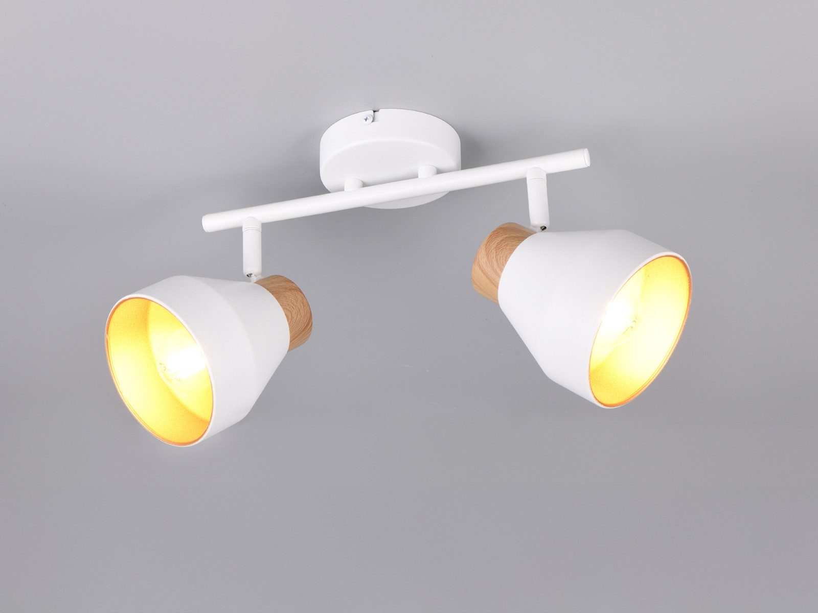 Reality Leuchten LED Deckenstrahler, Dimmfunktion, LED wechselbar, über Lichtschalter in 3 Stufen dimmbar, warmweiß, Licht-strahler innen Decke-nbeleuchtung Spots Treppenhaus, Breite 32cm