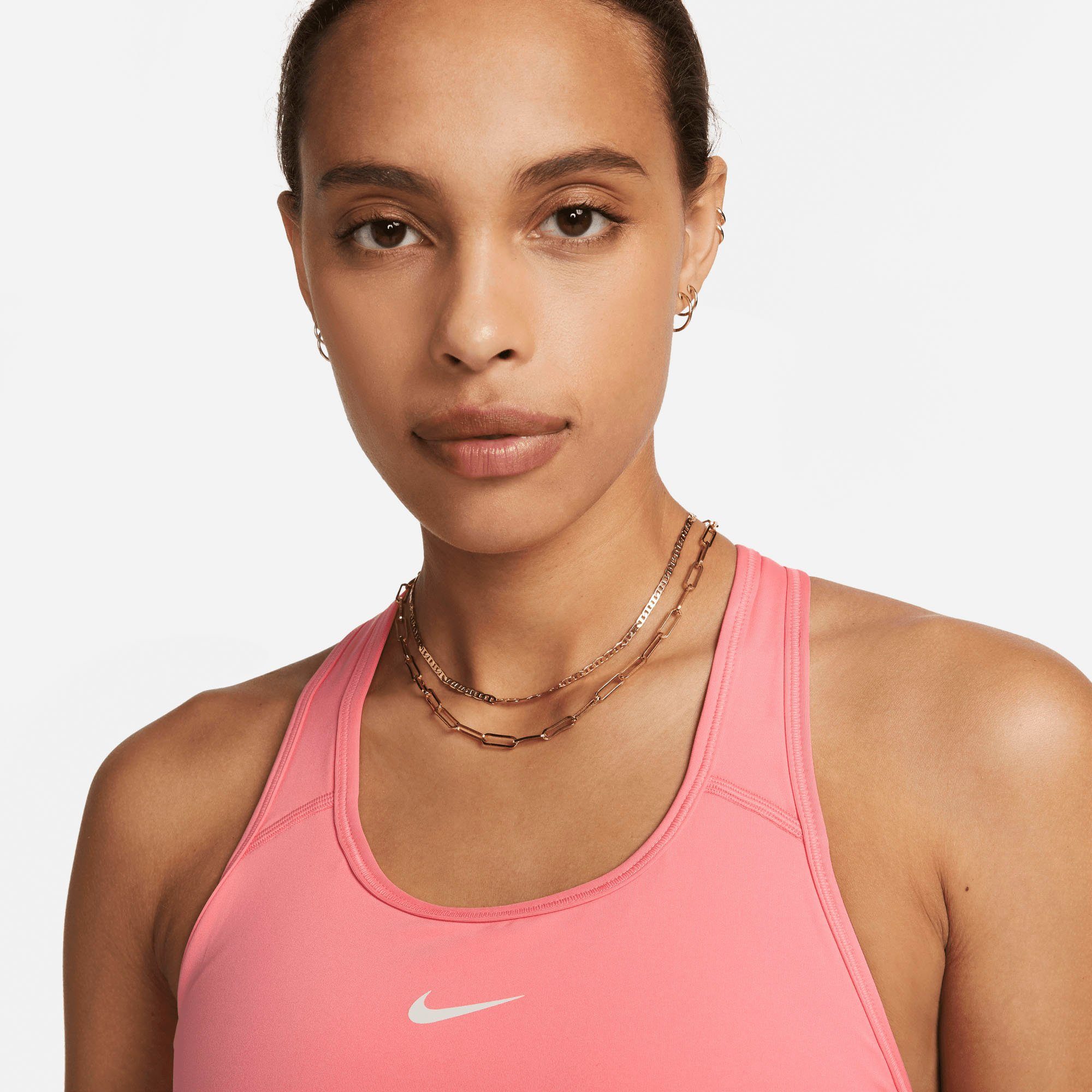Bra Sports Nike Women's CHALK/WHITE Swoosh Sport-BH Pad Dri-FIT Medium-Support 1-Piece CORAL