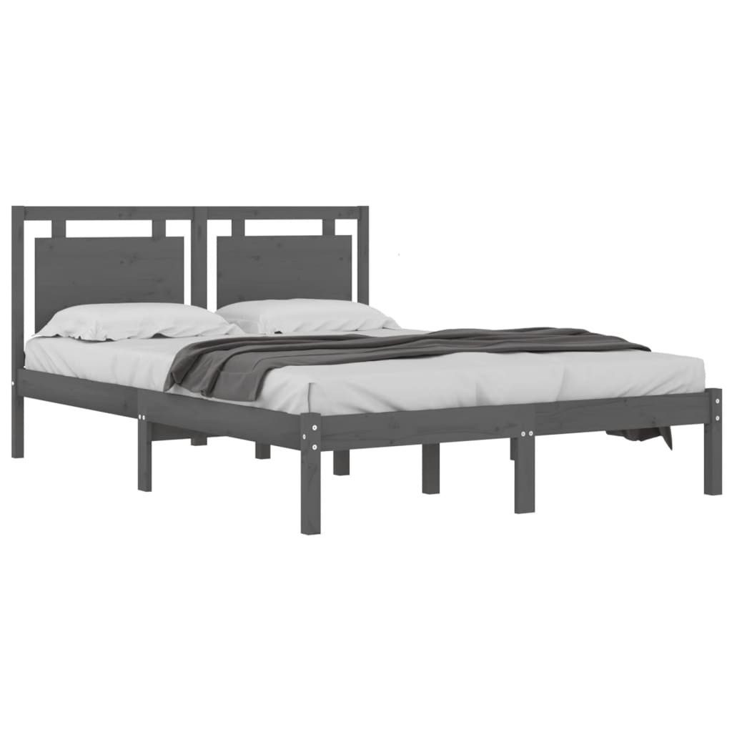 vidaXL Bett Massivholzbett Grau 200x200 cm günstig online kaufen