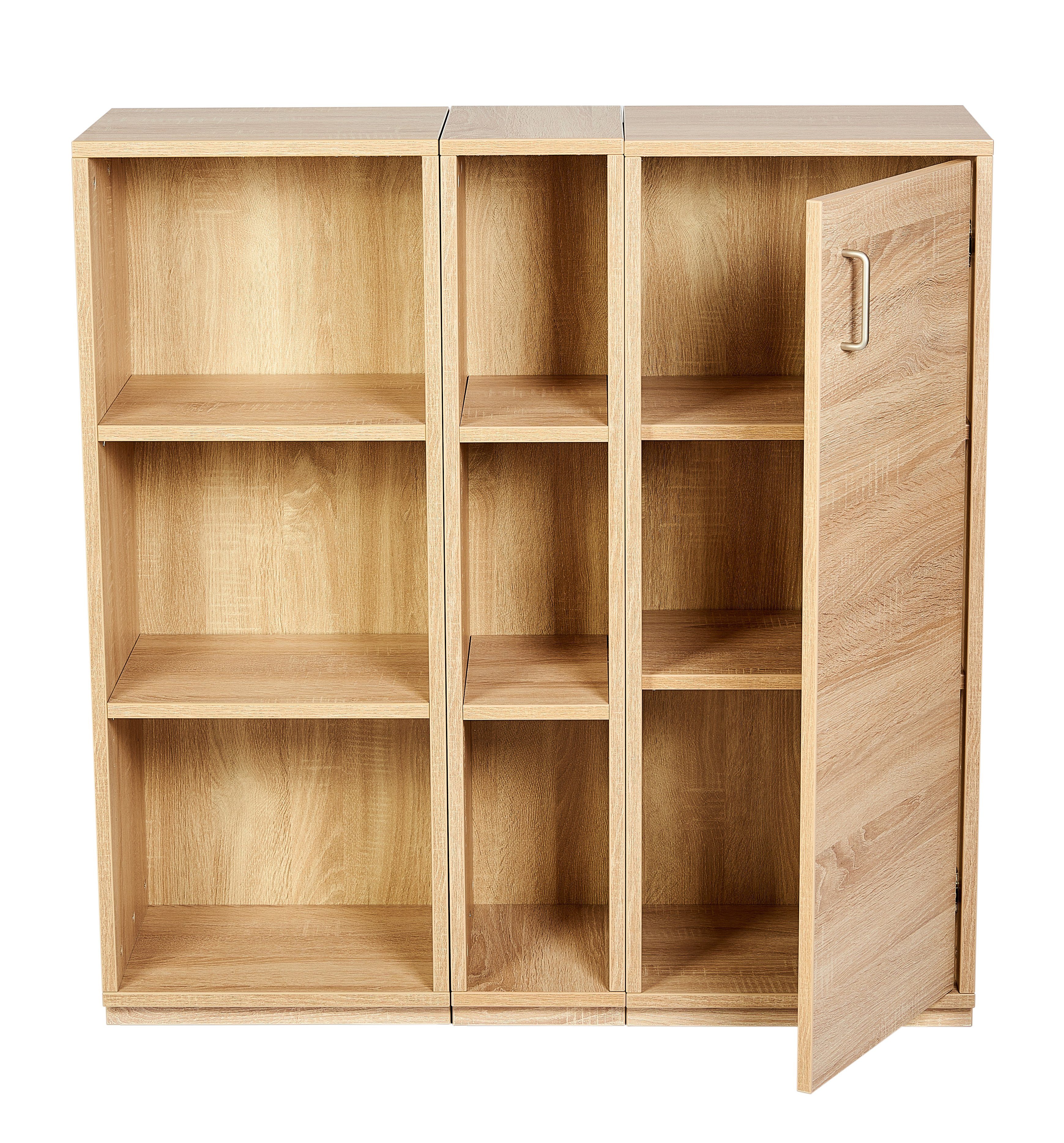 kombinierbar, kundler Höhe Bücherregal home frei 100cm Regal Eiche Premiumdekor Breite 100cm,