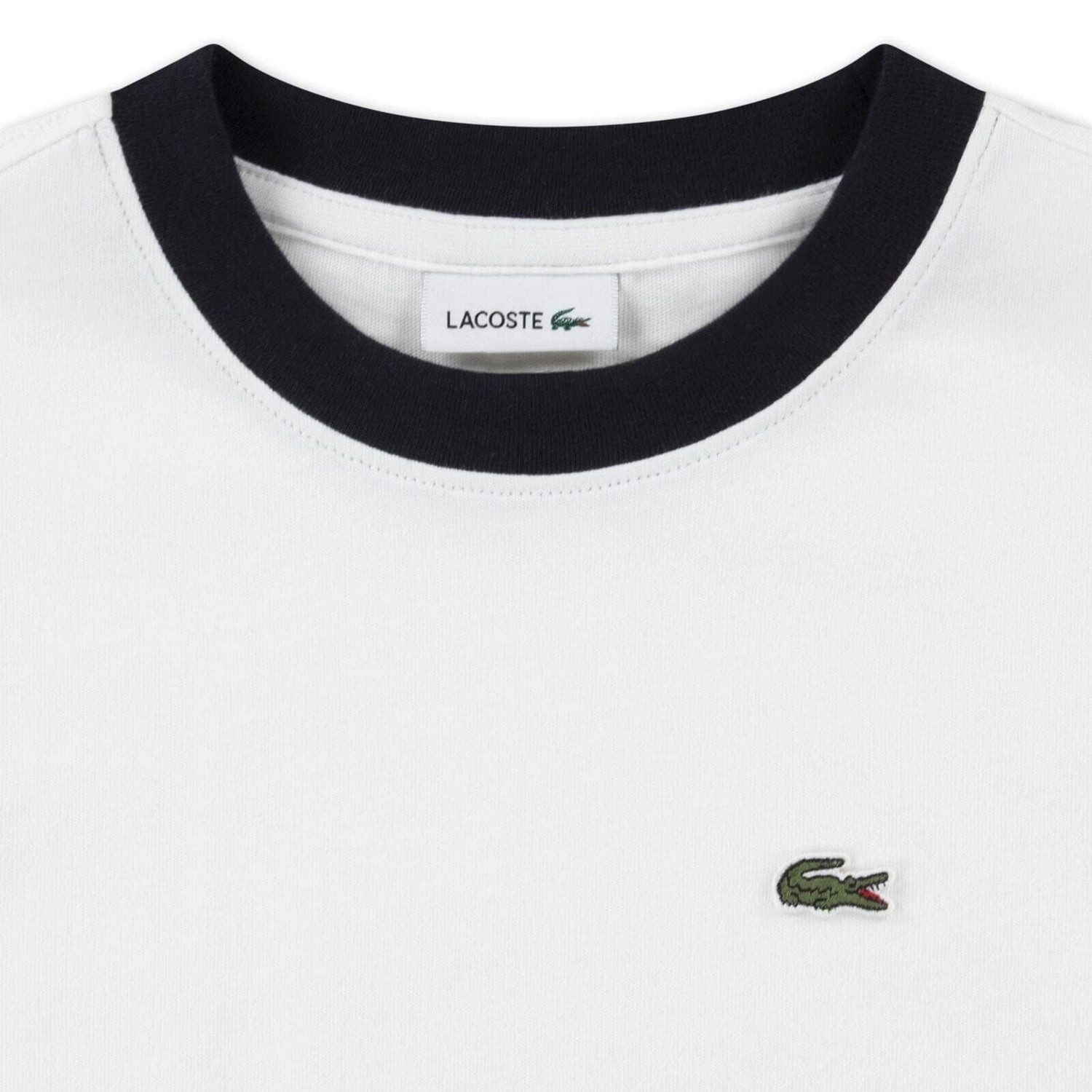 Lacoste T-Shirt Lacoste Kinder-T-Shirt Jersey – weiß/schwarz