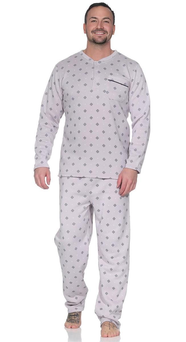 EloModa Pyjama Herren Thermo Pyjama lang zweiteiliger Schlafanzug, Gr. M L günstig online kaufen