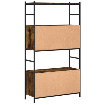 furnicato Bücherregal Räuchereiche 80x30x145,5 cm Holzwerkstoff und Eisen